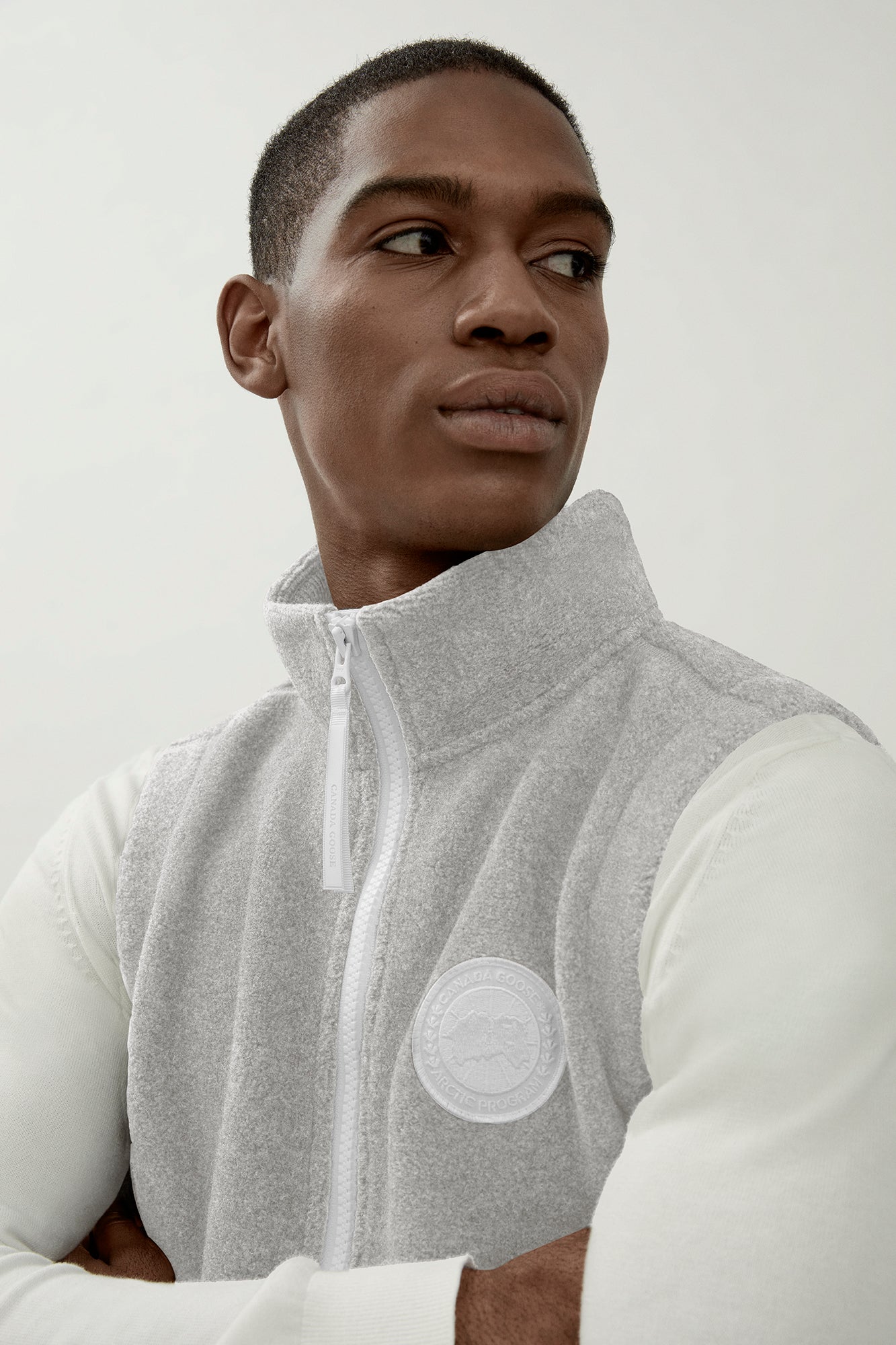 Mersey Vest Kind Fleece HUMANATURE (Men) - Greige