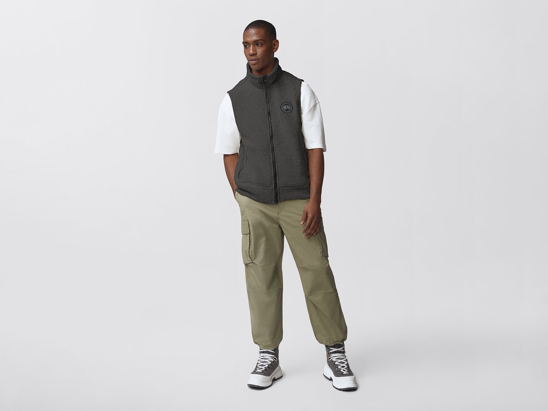 Mersey Black Label Fleece Vest (Men) - Quarry Grey