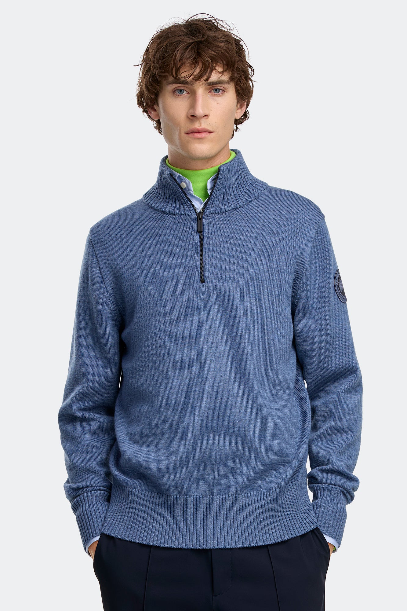 Rosseau ¼ Zip Sweater (Men) - Ozone Blue Heather