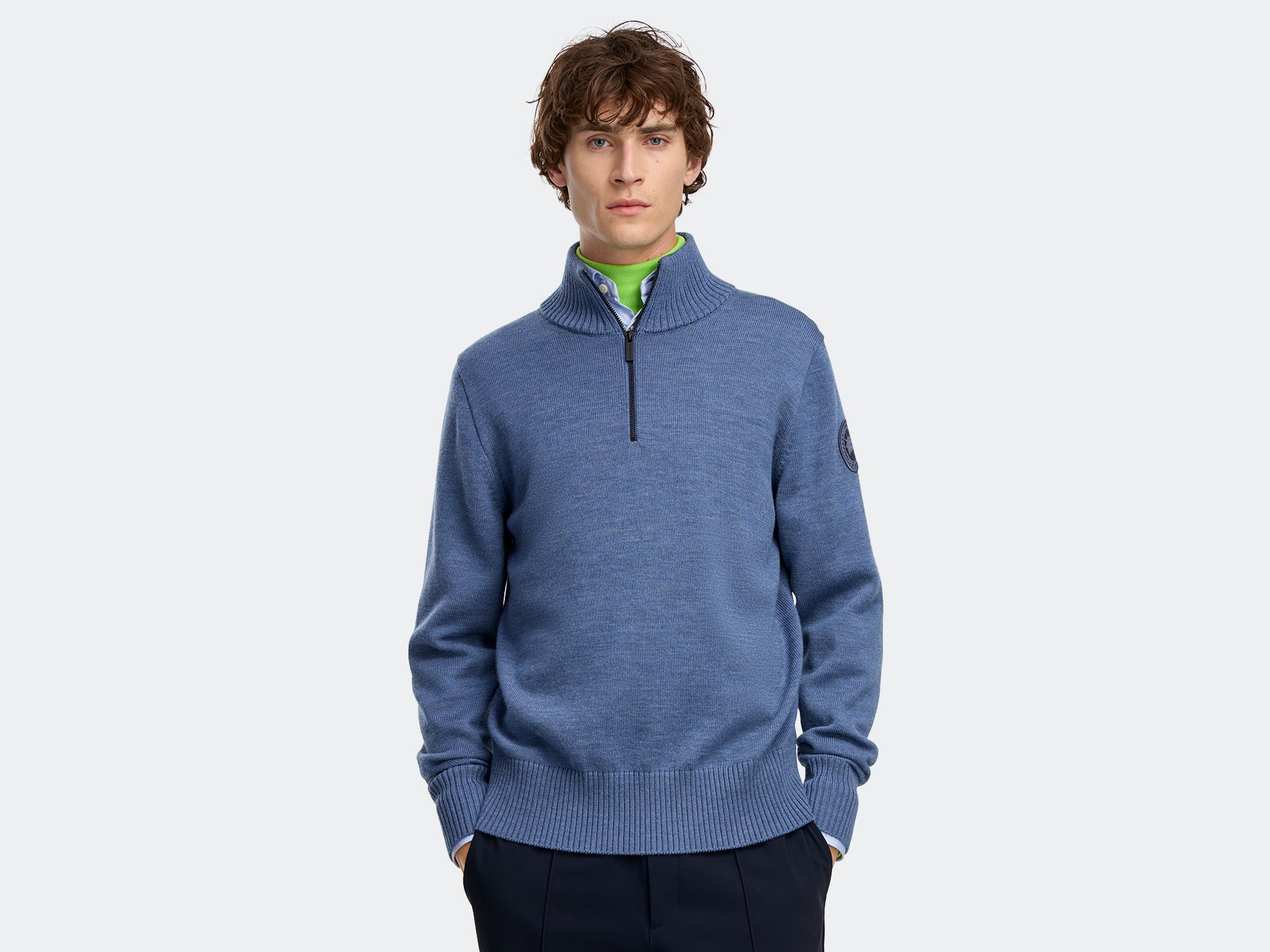 Rosseau ¼ Zip Sweater (Men) - Ozone Blue Heather