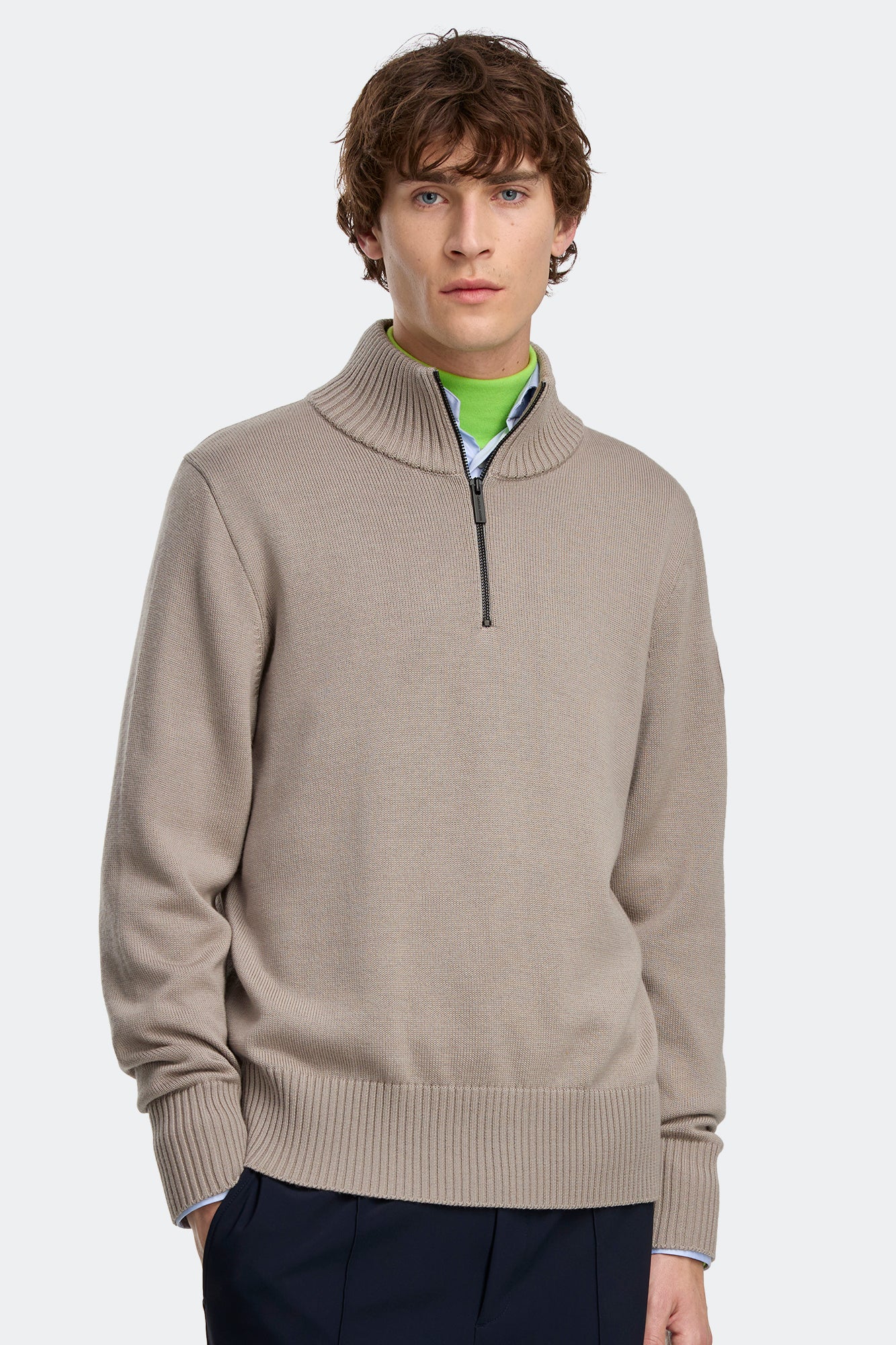 Rosseau ¼ Zip Sweater (Men) - Limestone