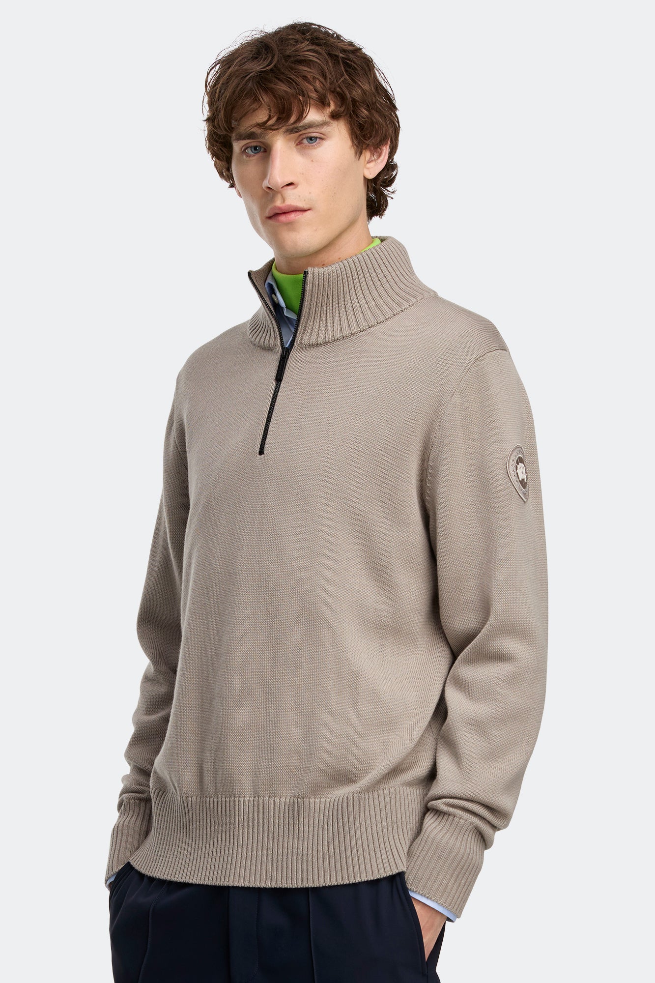 Rosseau ¼ Zip Sweater (Men) - Limestone