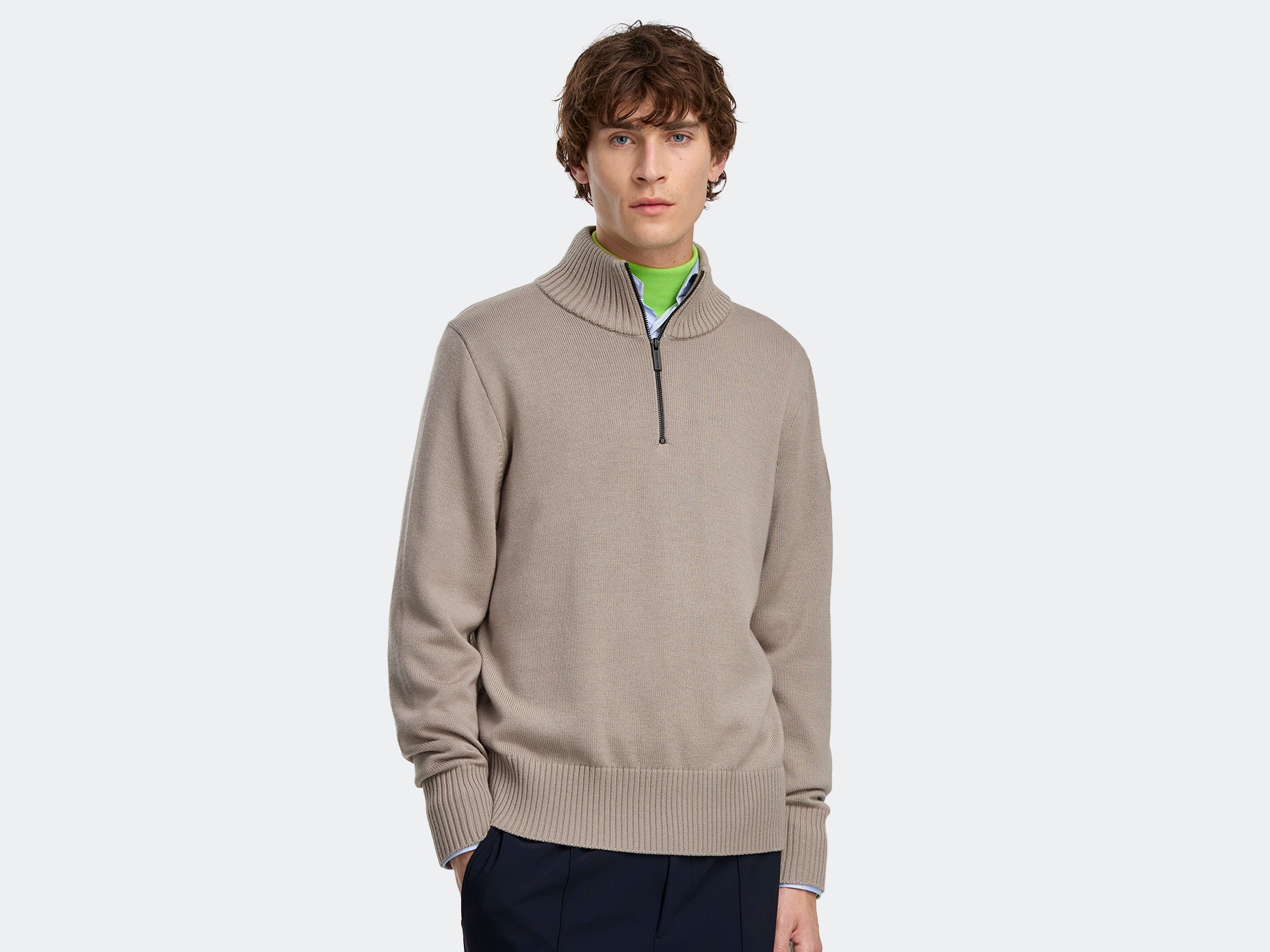 Rosseau ¼ Zip Sweater (Men) - Limestone