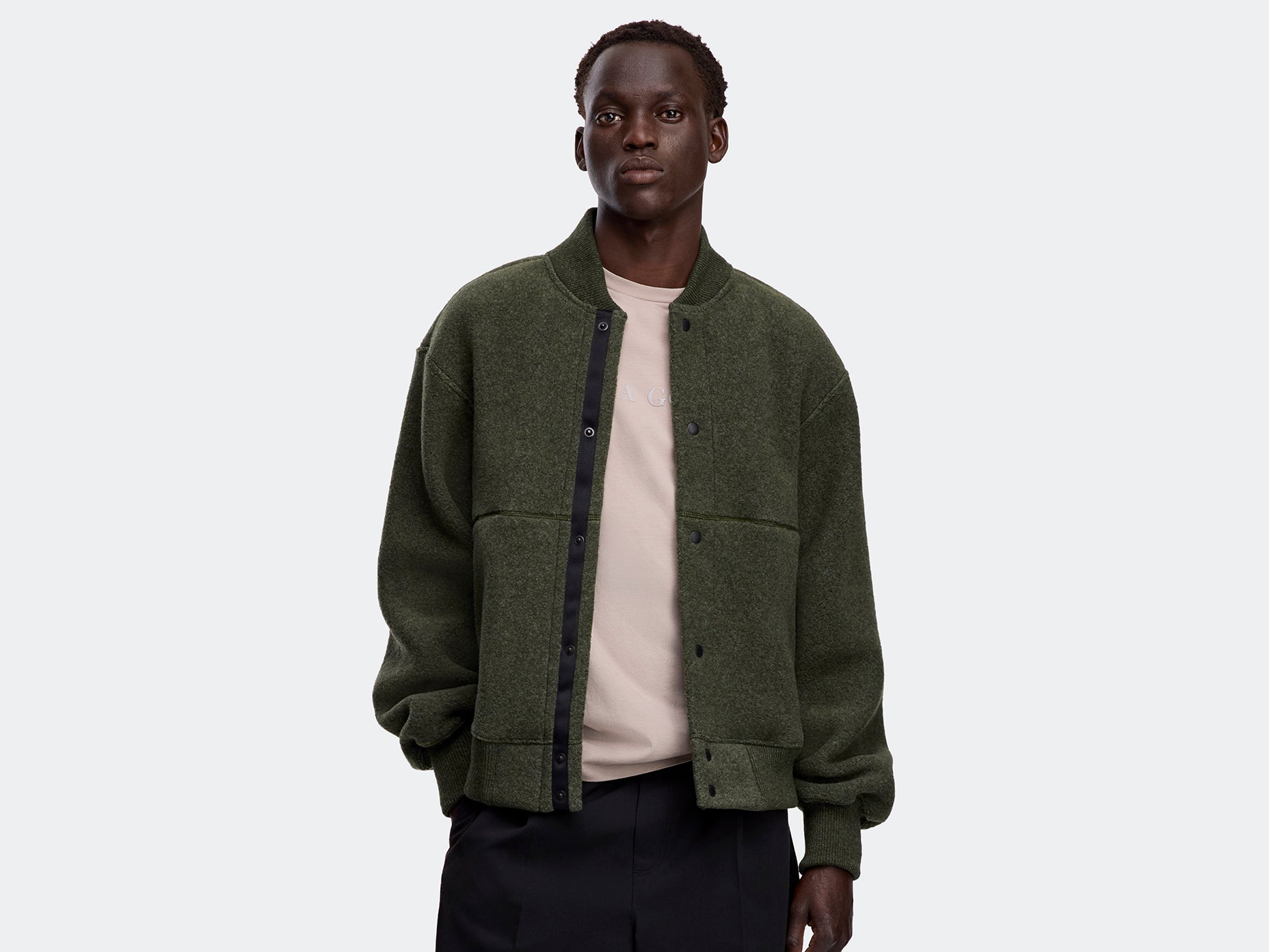 Hudson Fleece Bomber Black Label (Men) - Dark Sage