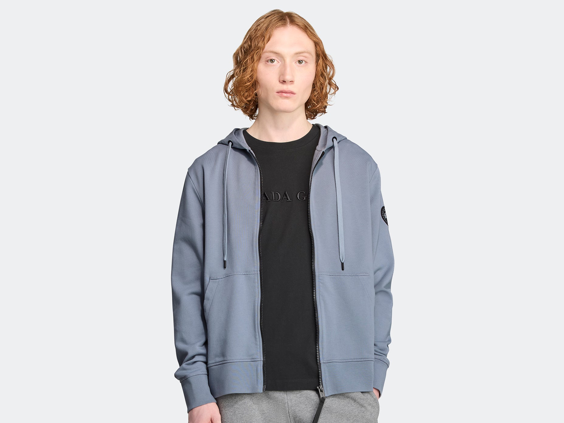 Huron Full Zip Hoodie Black Label (Men) - Light Ozone Blue