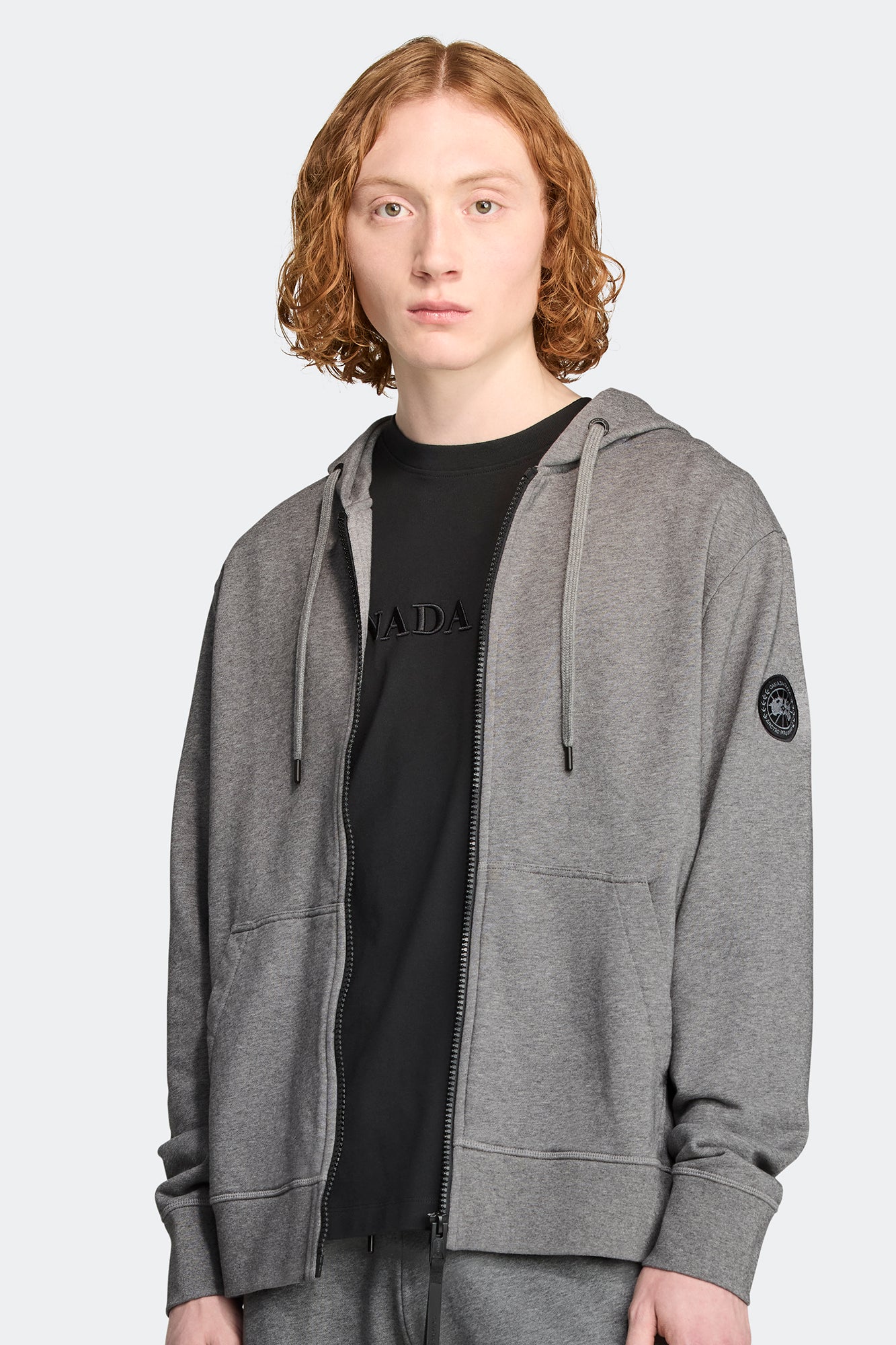 Huron Full Zip Hoodie Black Label (Men) - Stone Heather