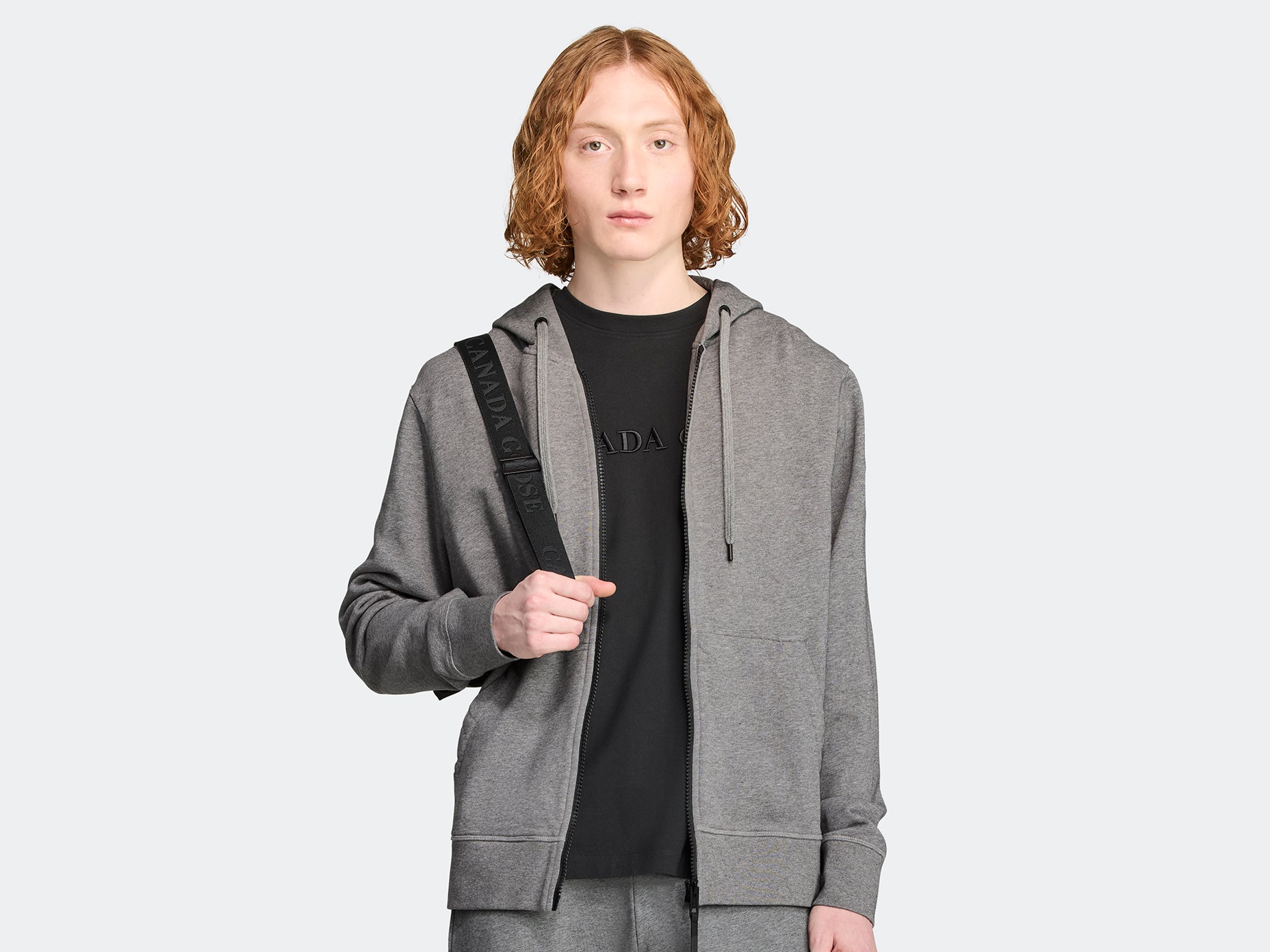 Huron Full Zip Hoodie Black Label (Men) - Stone Heather