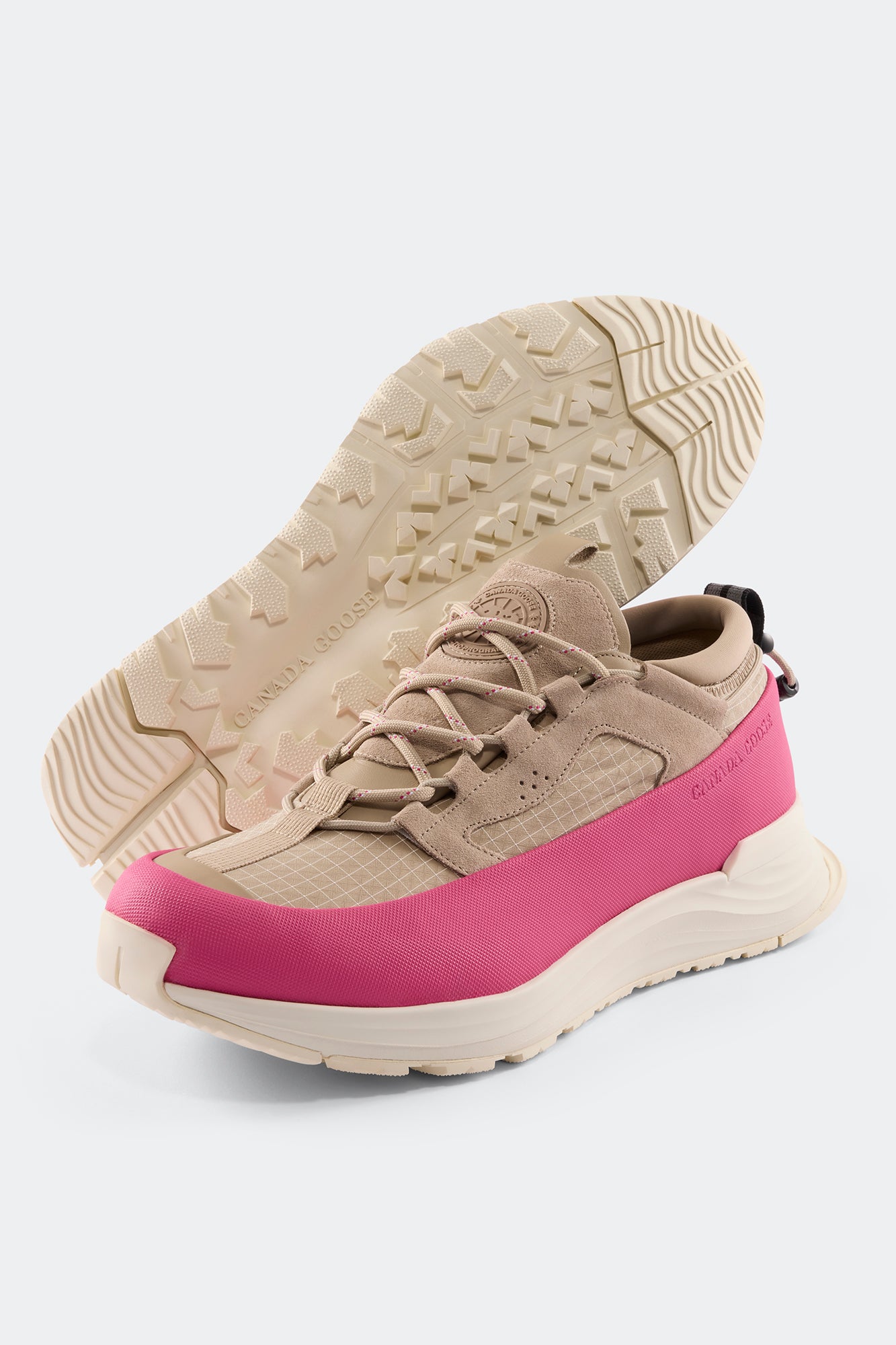 Women's Glacier Trail Sneaker - Dyneema - Tan/Summit Pink