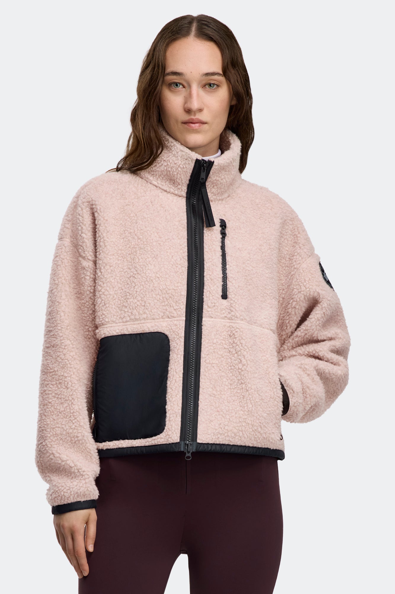 Simcoe Zip Up Fleece Sweater Black Label - Lucent Rose
