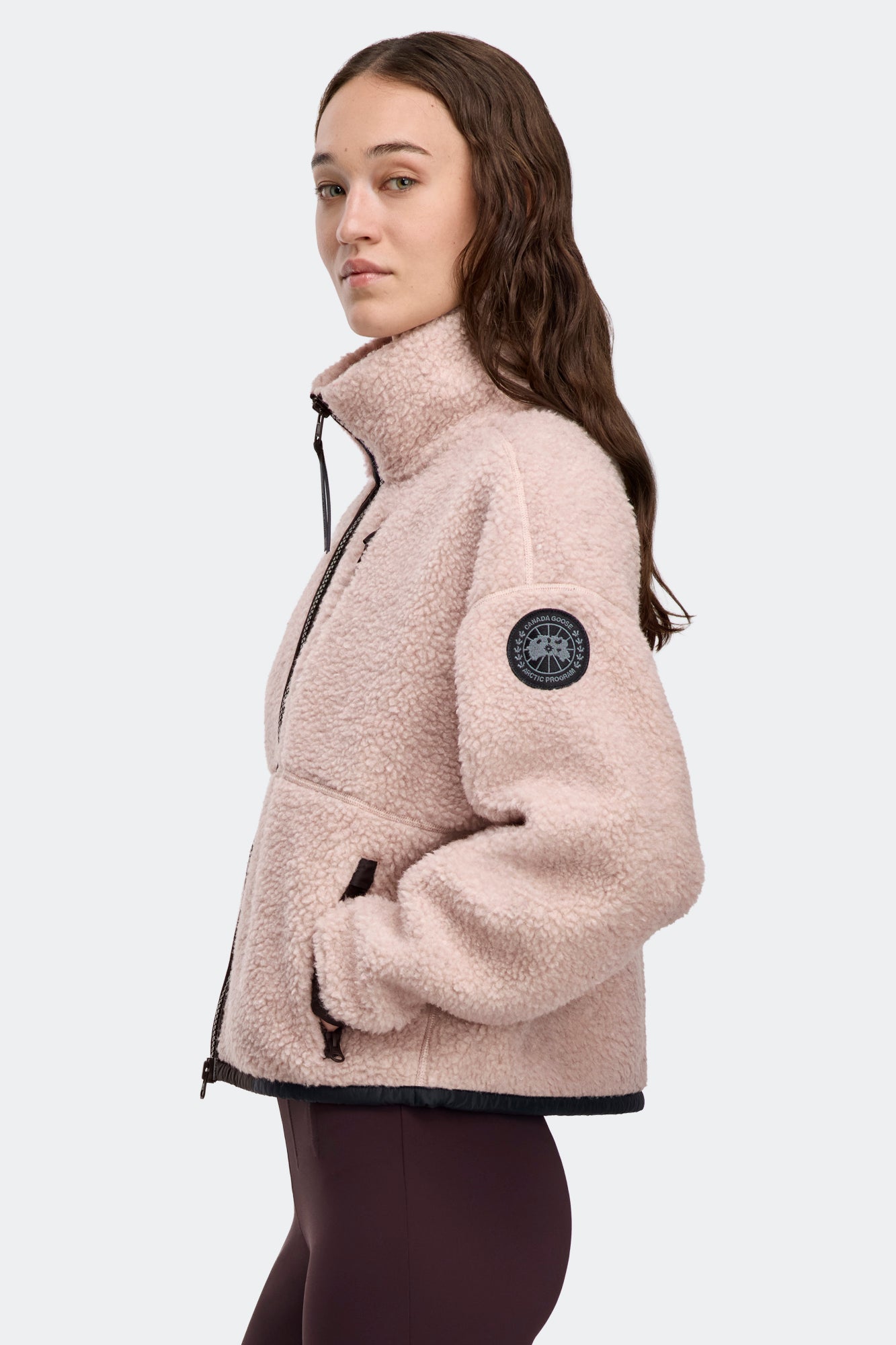 Simcoe Zip Up Fleece Sweater Black Label - Lucent Rose