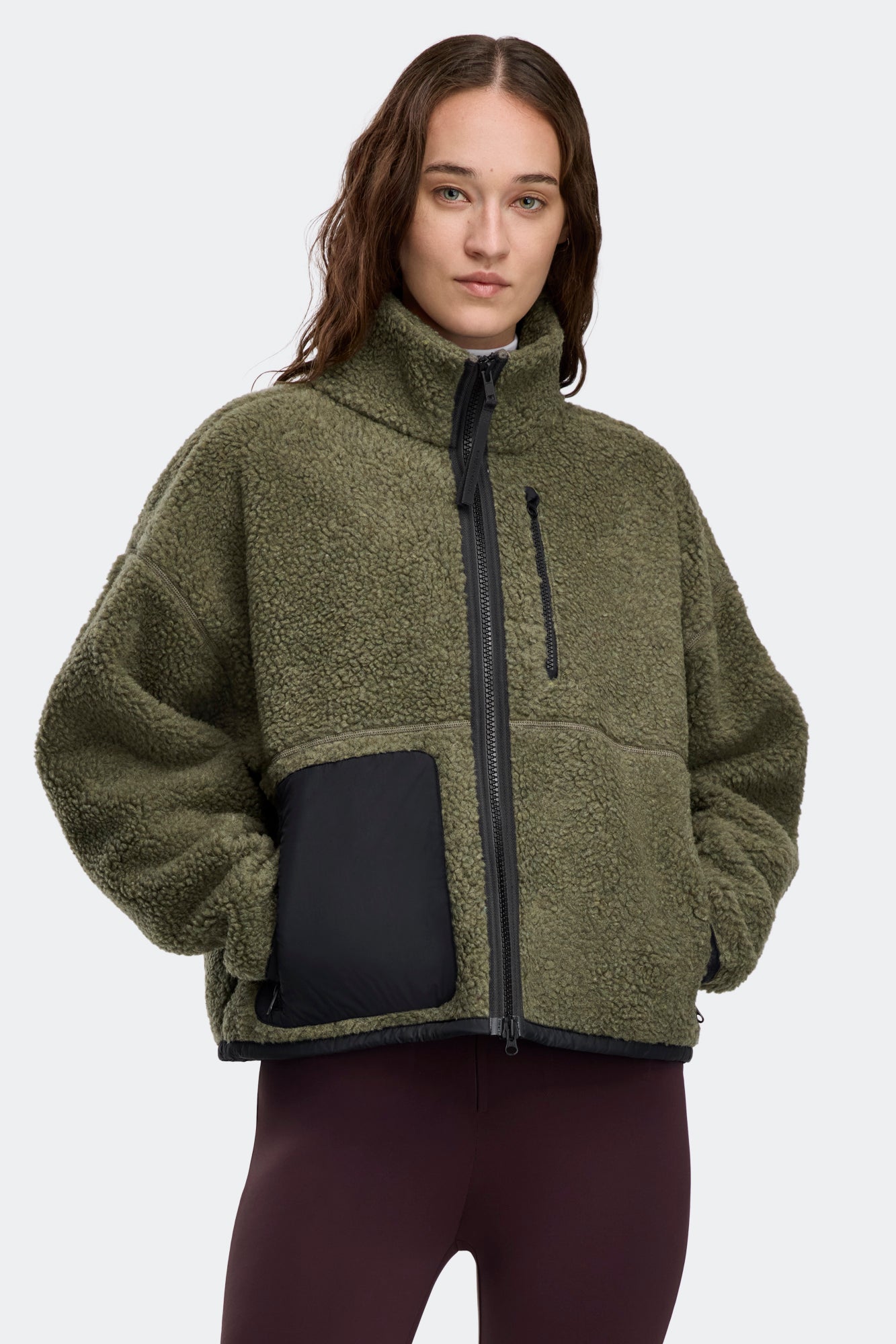 Simcoe Zip Up Fleece Sweater Black Label - Smokey Sage