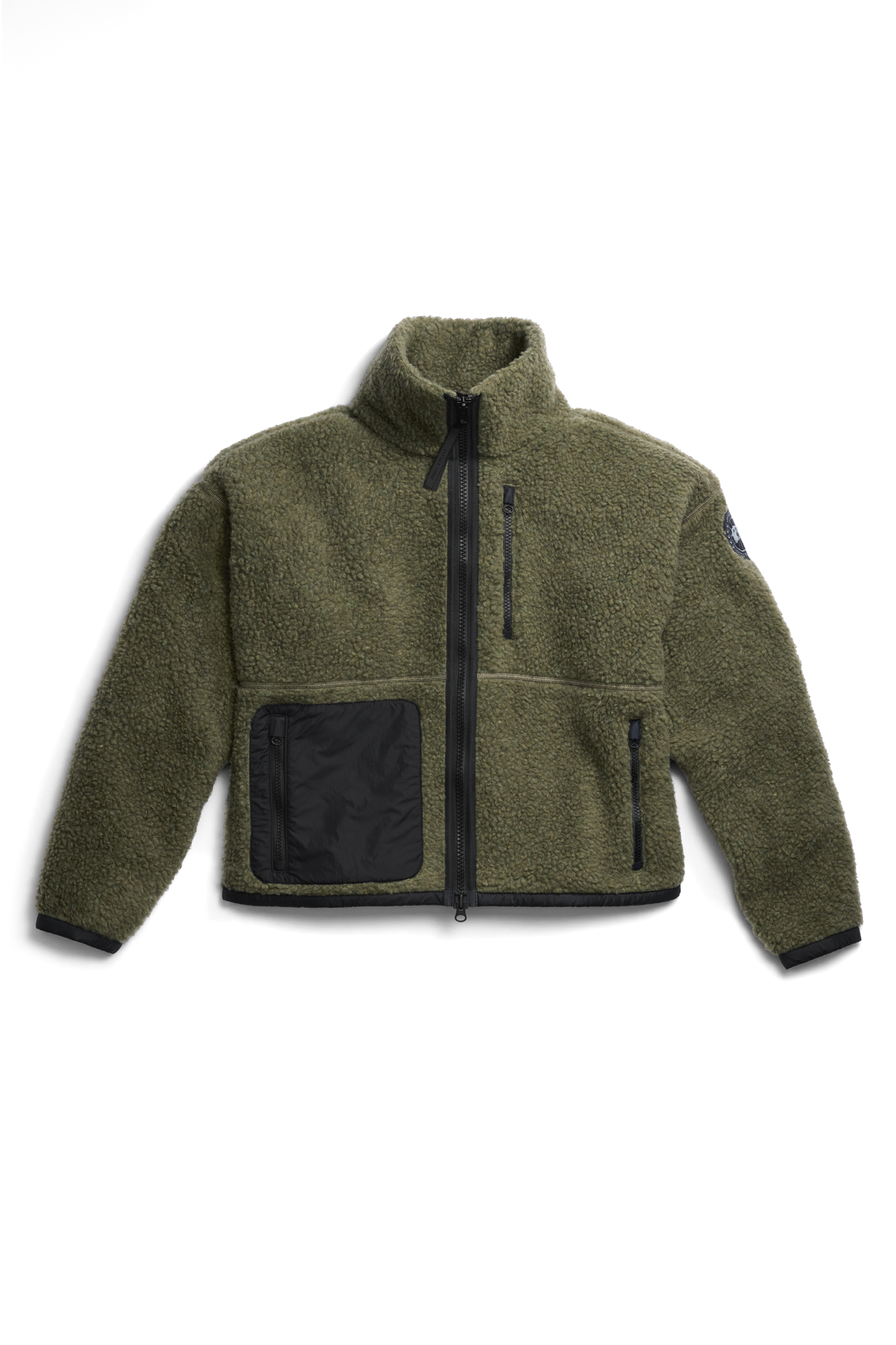Simcoe Zip Up Fleece Sweater Black Label - Smokey Sage
