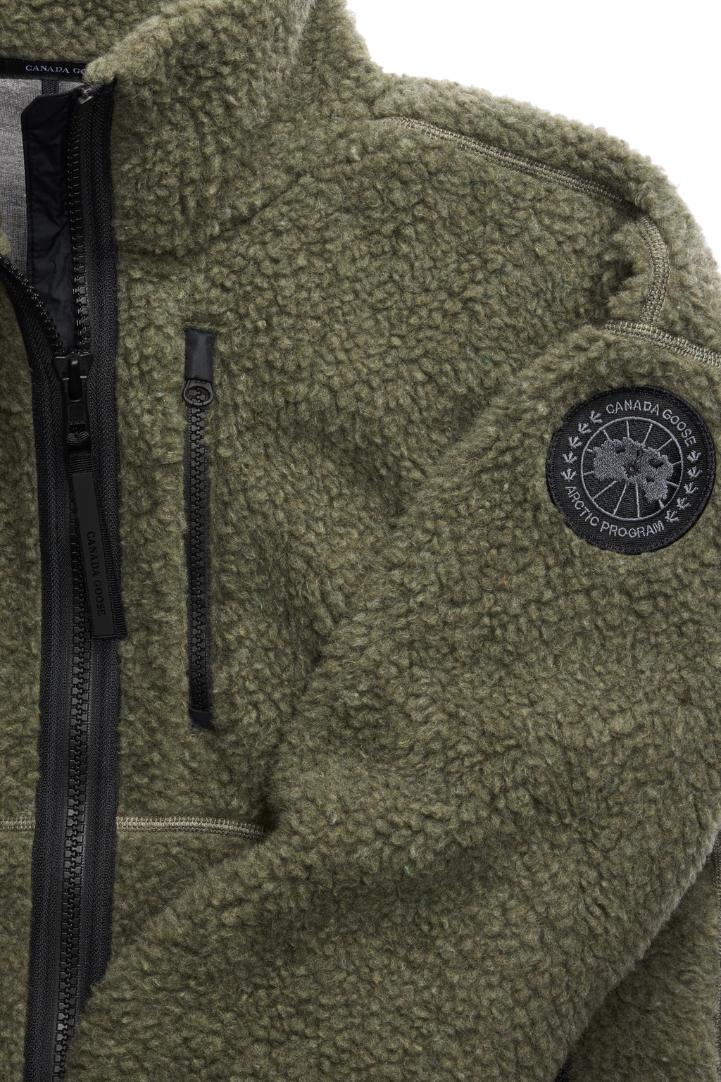 Simcoe Zip Up Fleece Sweater Black Label - Smokey Sage - Image 6