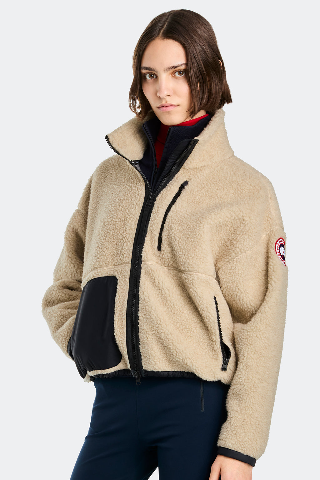 Simcoe Zip Up Fleece Sweater (Women) - Light Tan