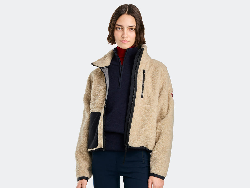 Simcoe Zip Up Fleece Sweater (Women) - Light Tan