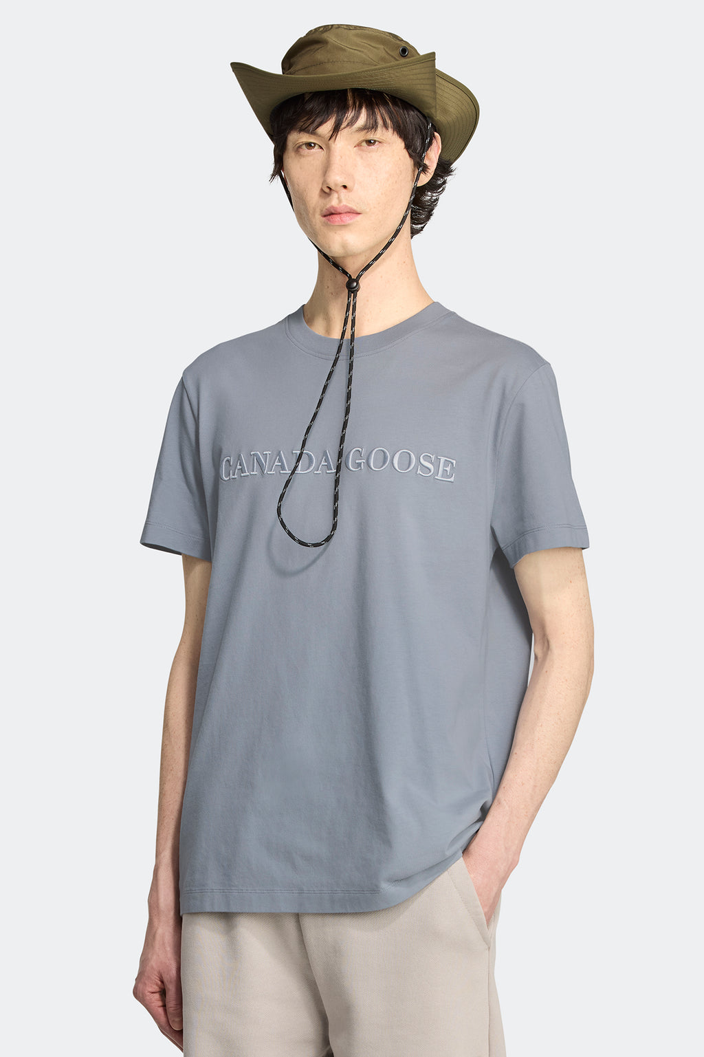 Emersen Embroidered Crewneck T-Shirt (Men) - Light Ozone Blue