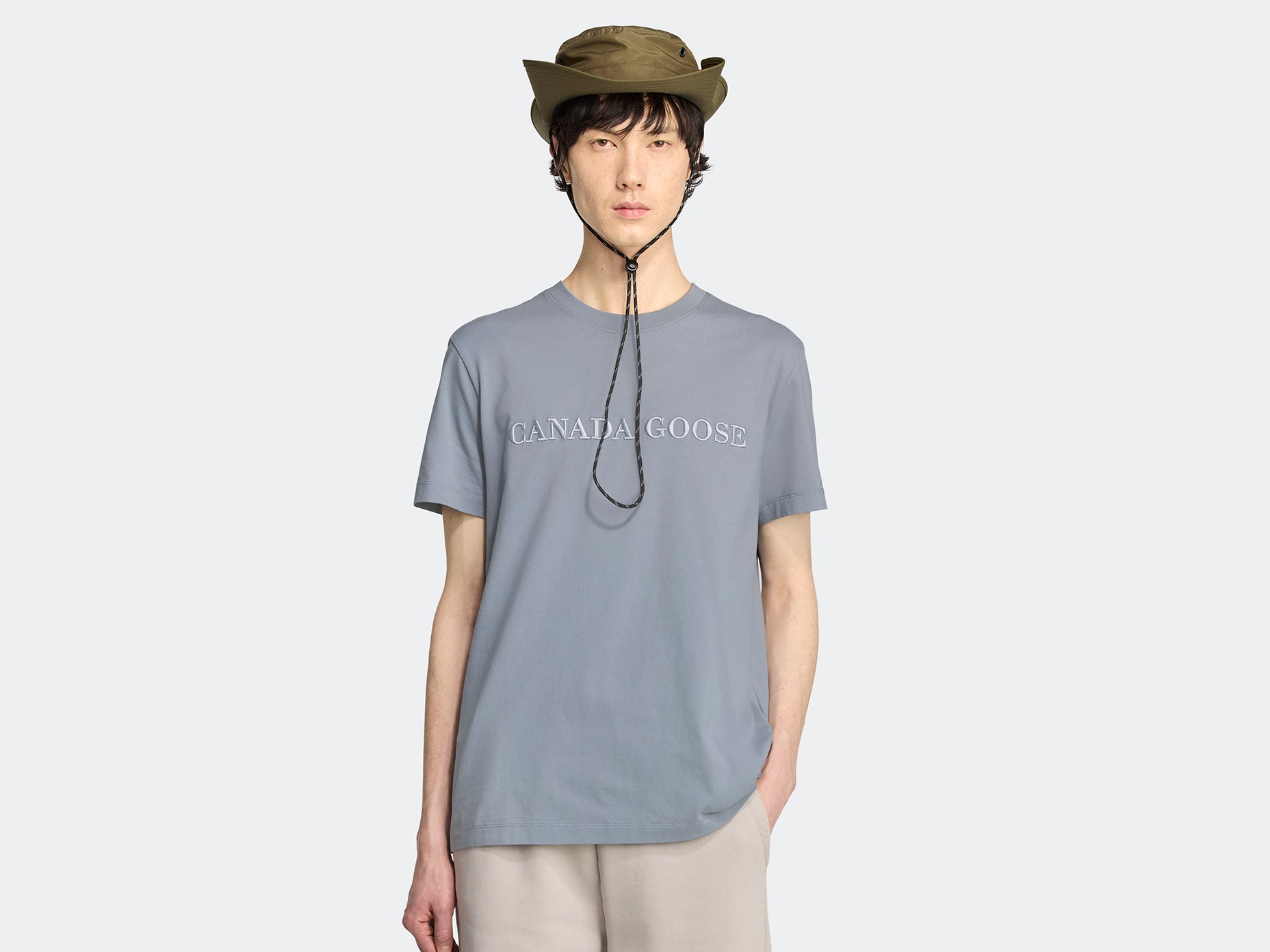 Emersen Embroidered Crewneck T-Shirt (Men) - Light Ozone Blue