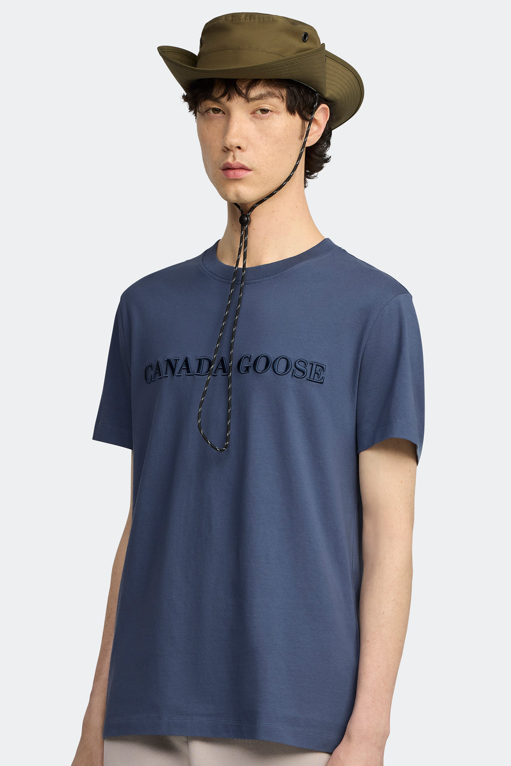 Emersen Embroidered Crewneck T-Shirt (Men) - Ozone Blue