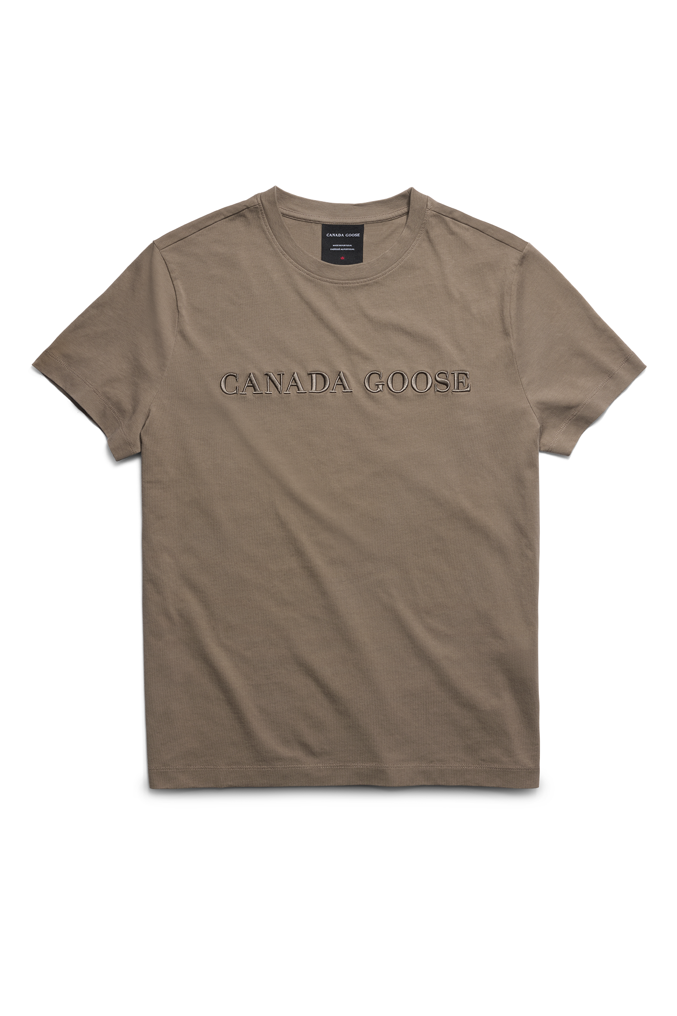 Emersen Embroidered Crewneck T-Shirt (Men) - Taupe Grey