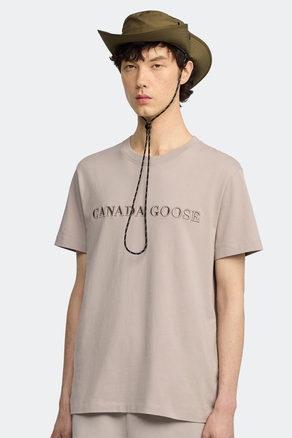 Emersen Embroidered Crewneck T-Shirt (Men) - Limestone