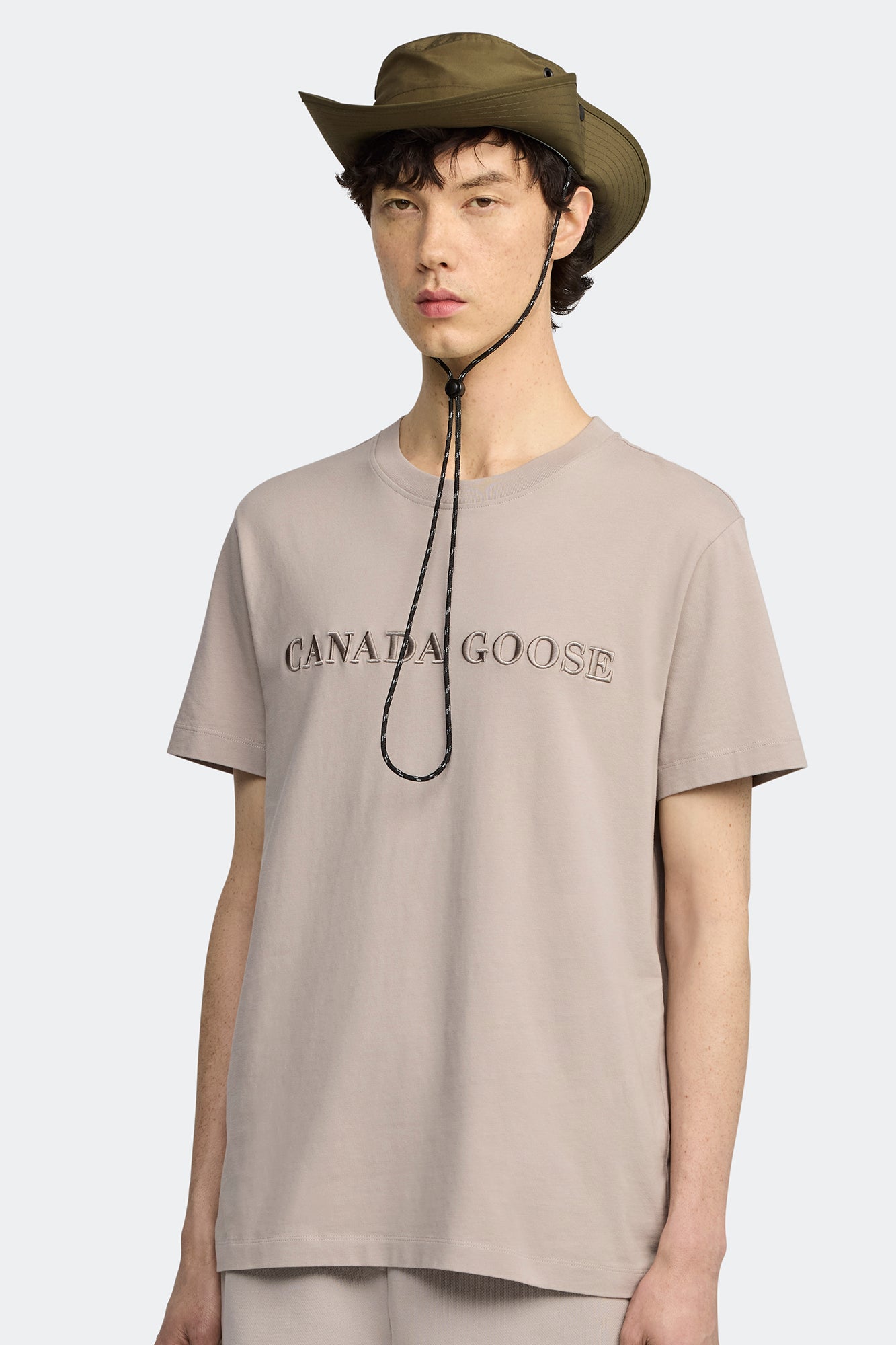 Emersen Embroidered Crewneck T-Shirt (Men) - Limestone