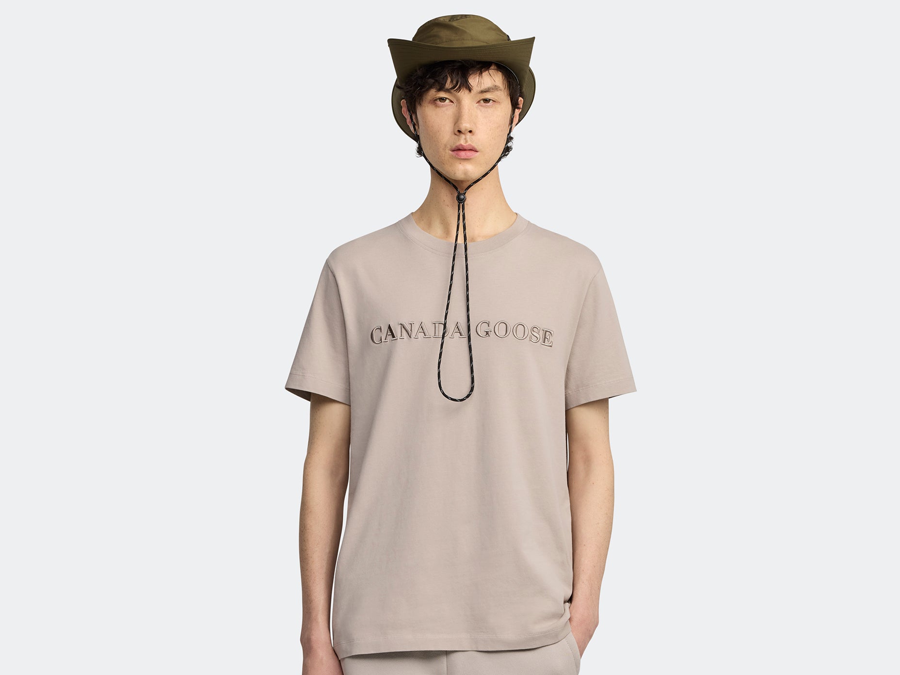 Emersen Embroidered Crewneck T-Shirt (Men) - Limestone