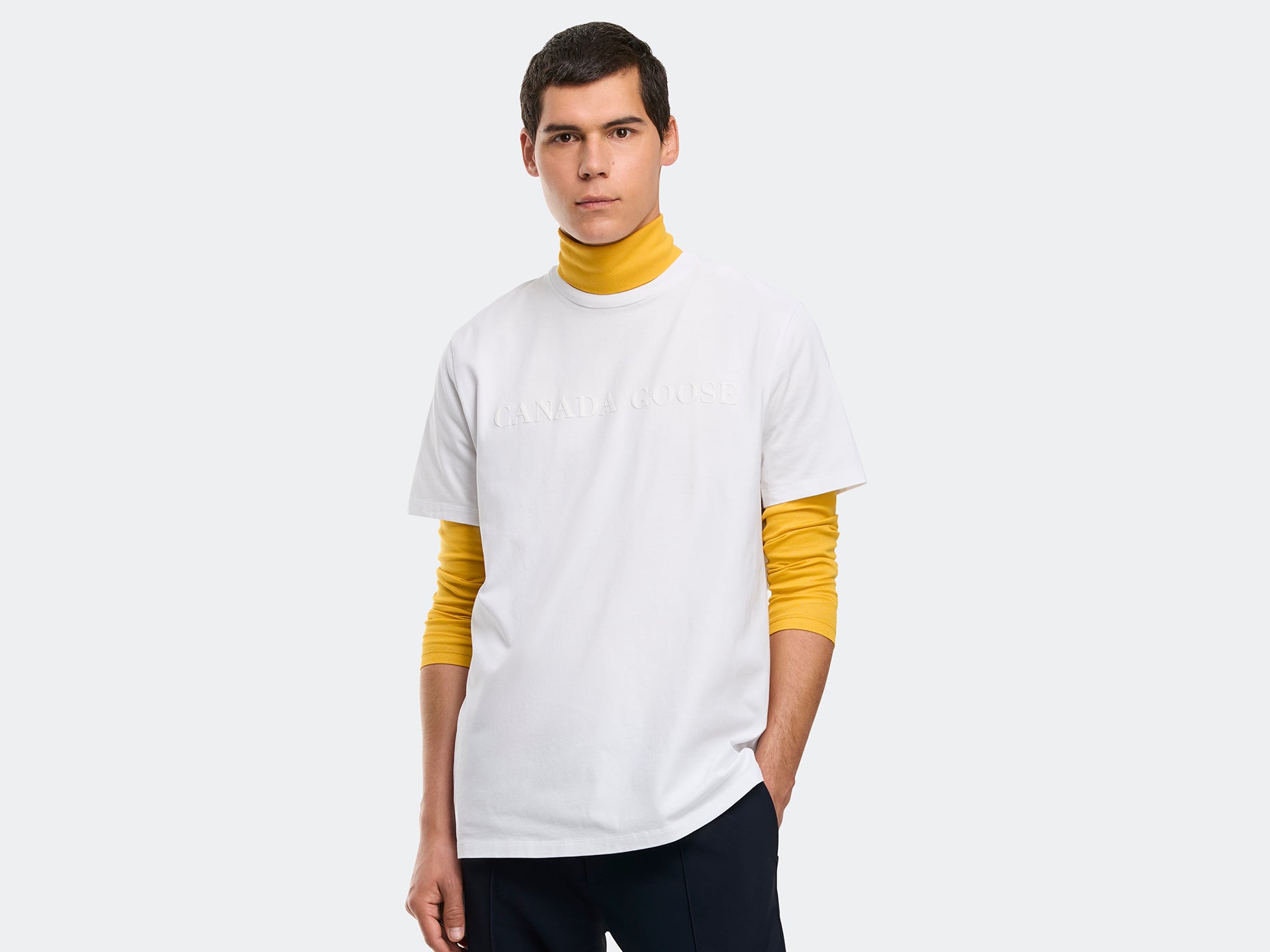 Emersen Embossed Crewneck T-Shirt (Men) - White
