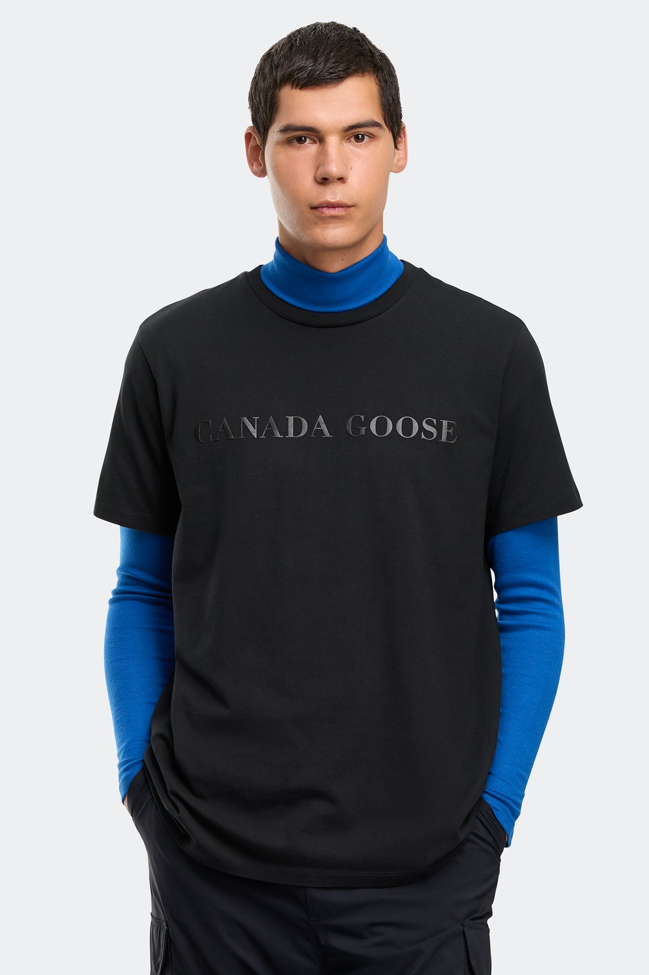 Emersen Embossed Crewneck T-Shirt (Men) - Black