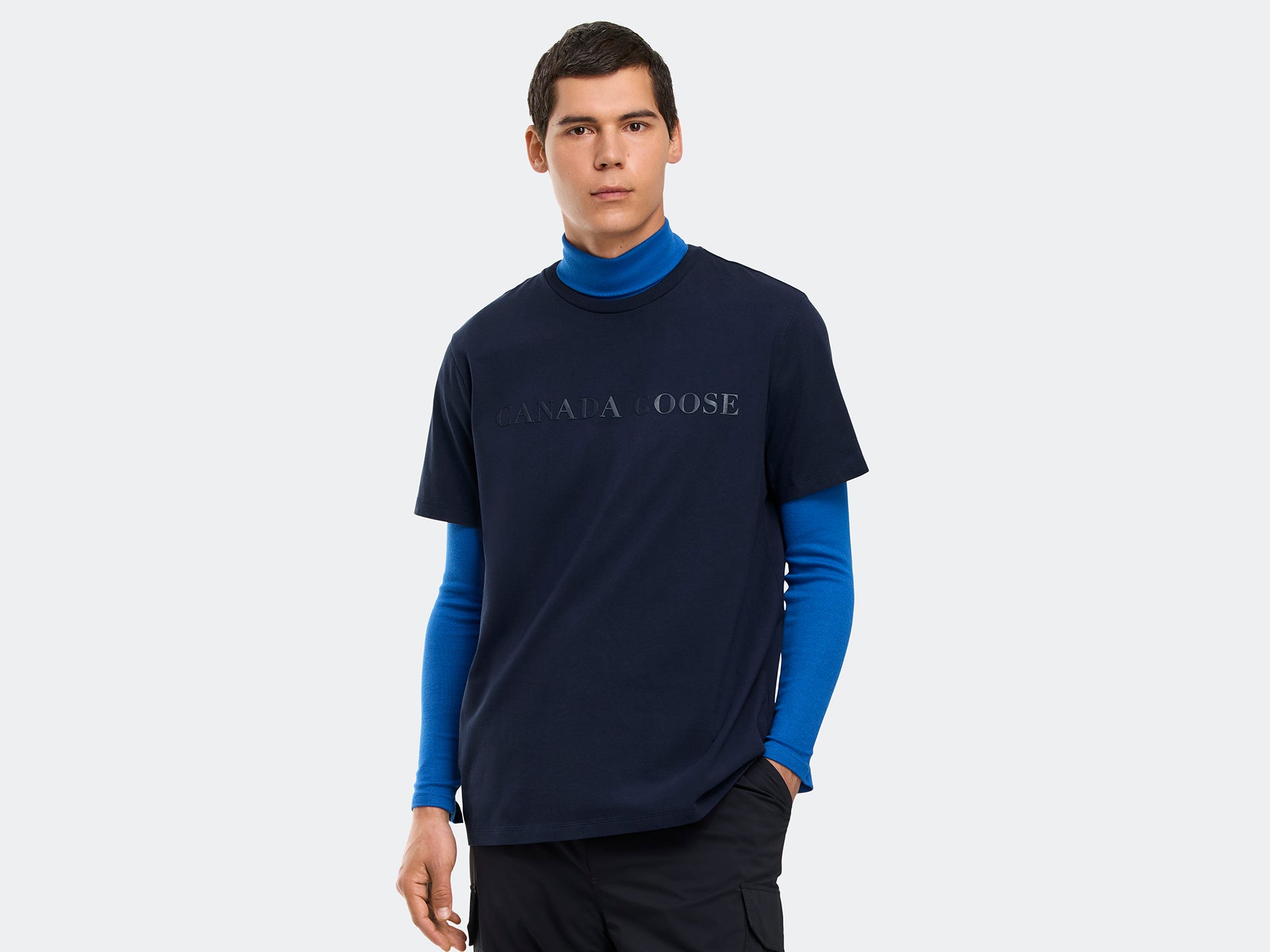 Emersen Embossed Crewneck T-Shirt (Men) - Atlantic Navy