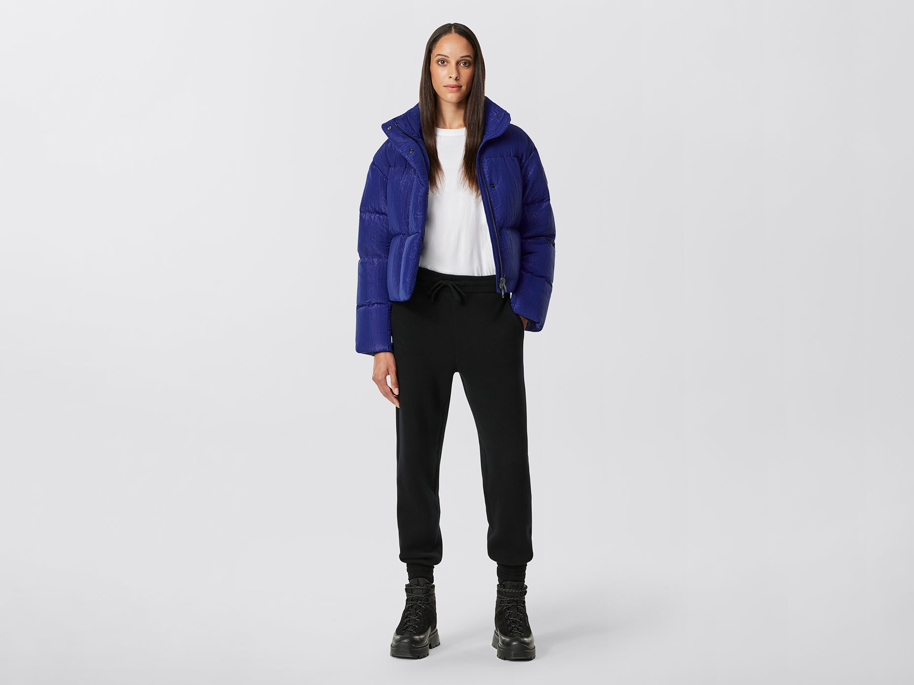 Cypress Cropped Puffer City Lights (Women) - Nautical Dusk