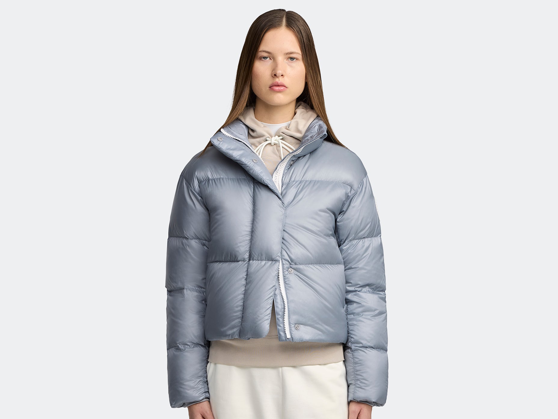 Cypress Cropped Puffer White Label (Women) - Light Ozone Blue