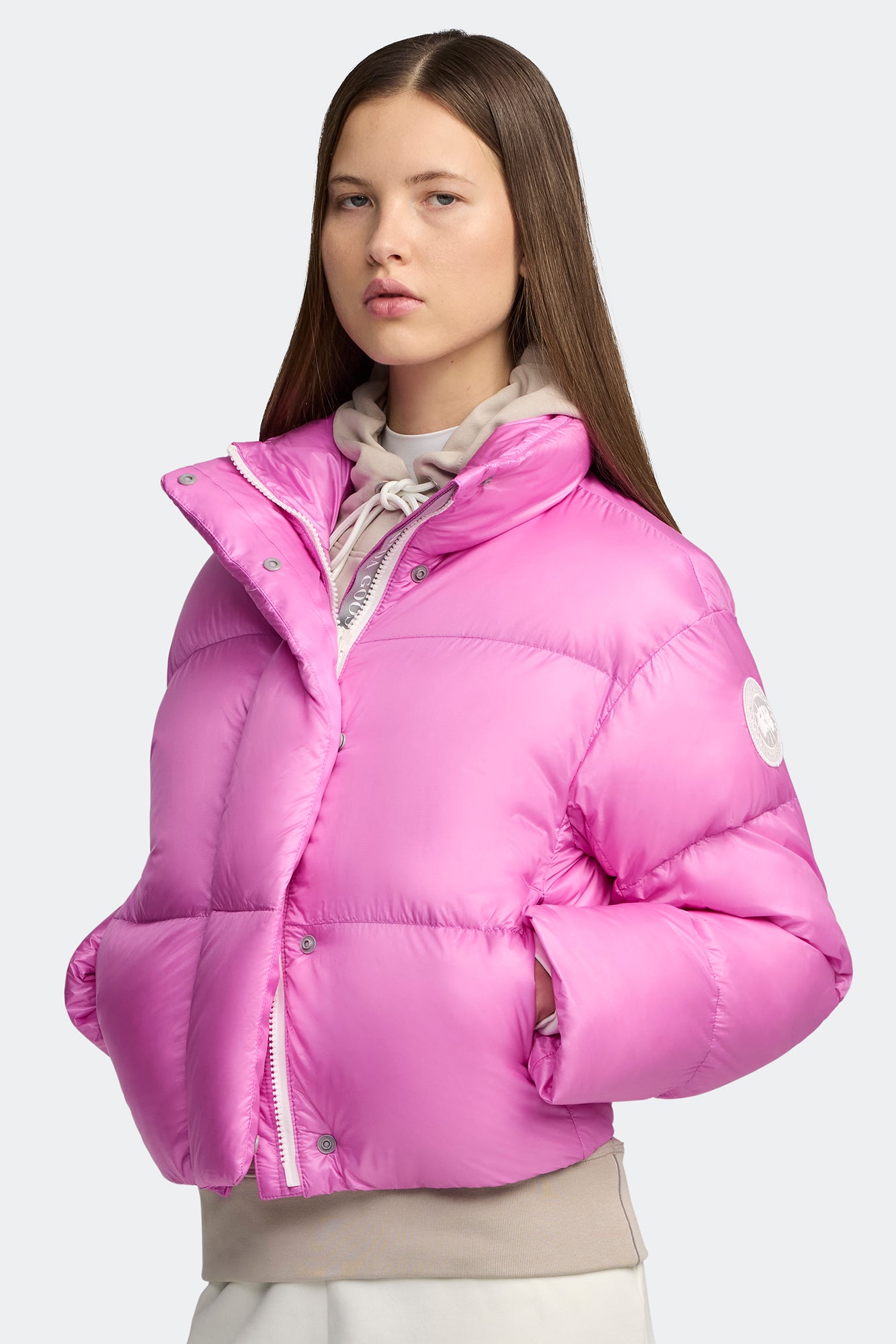 Cypress Cropped Puffer White Label (Women) - Twilight Magenta