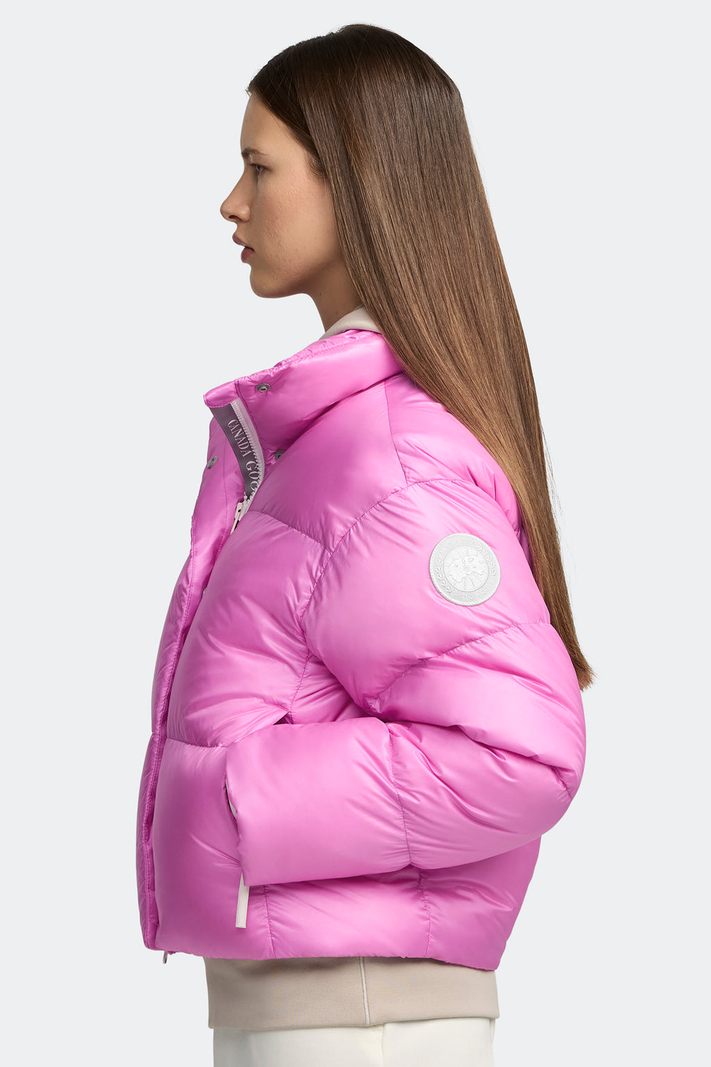 Cypress Cropped Puffer White Label (Women) - Twilight Magenta