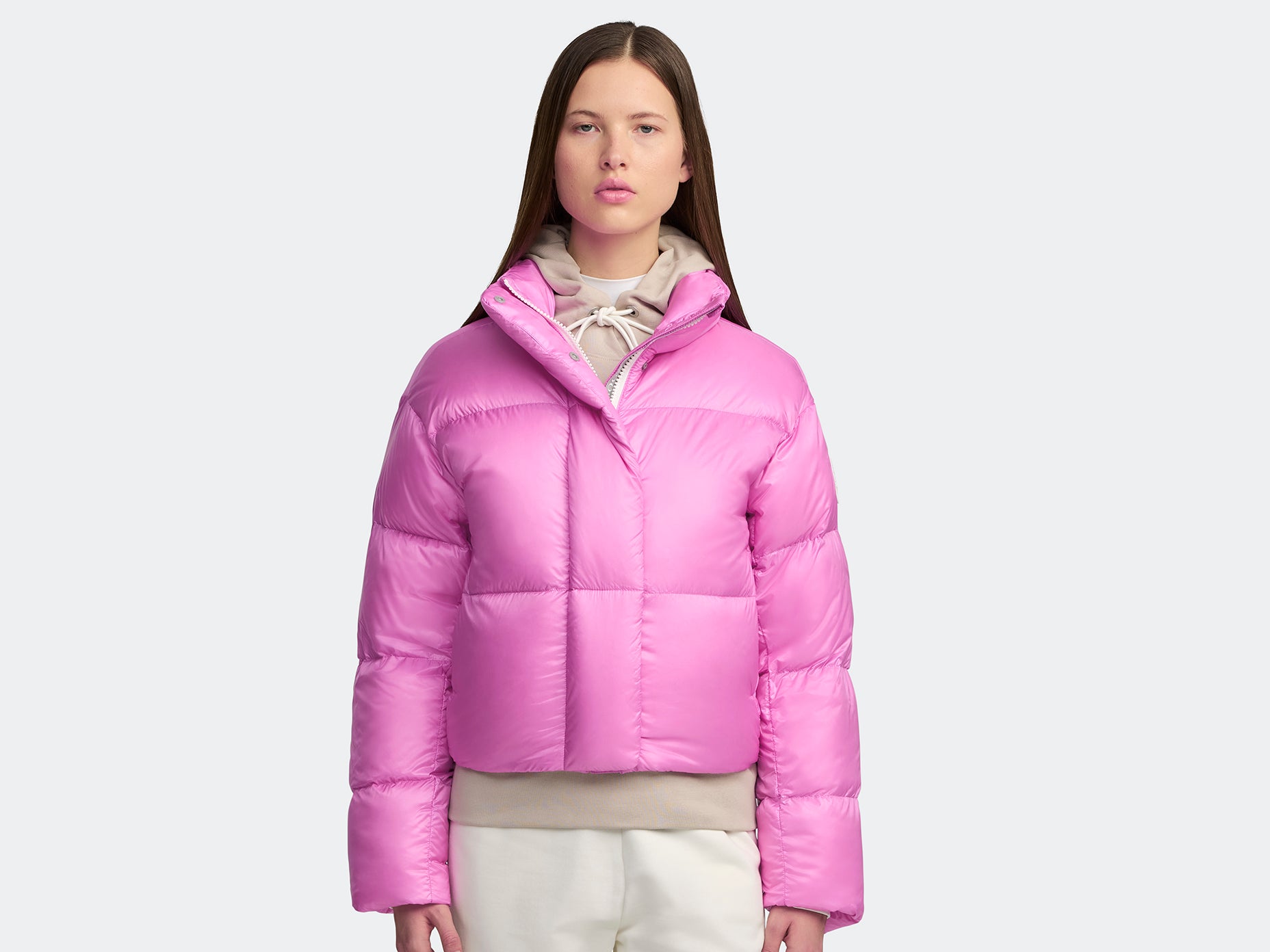 Cypress Cropped Puffer White Label (Women) - Twilight Magenta