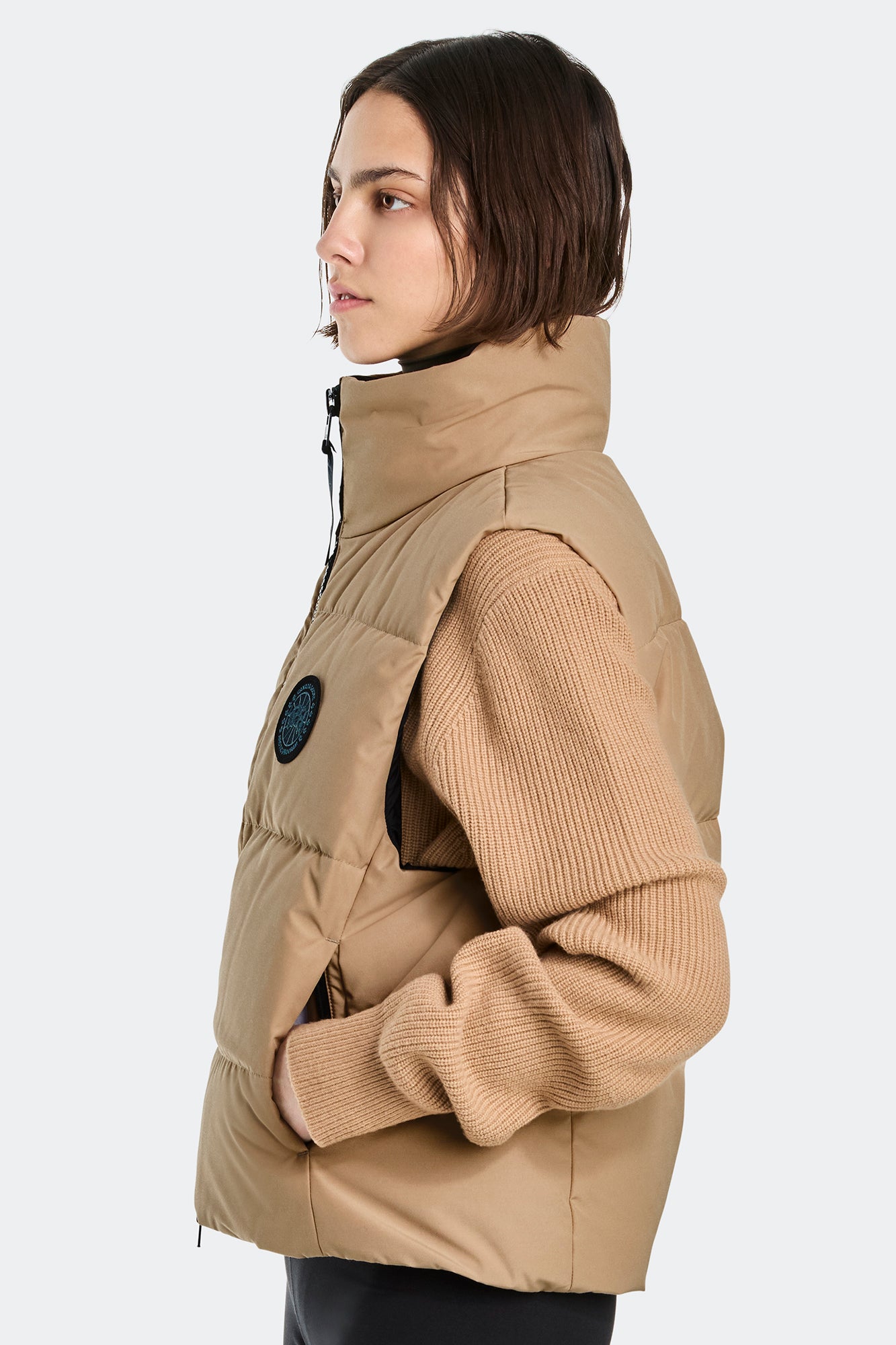 Grandview Cropped Vest Black Label (Women) - Desert Sand