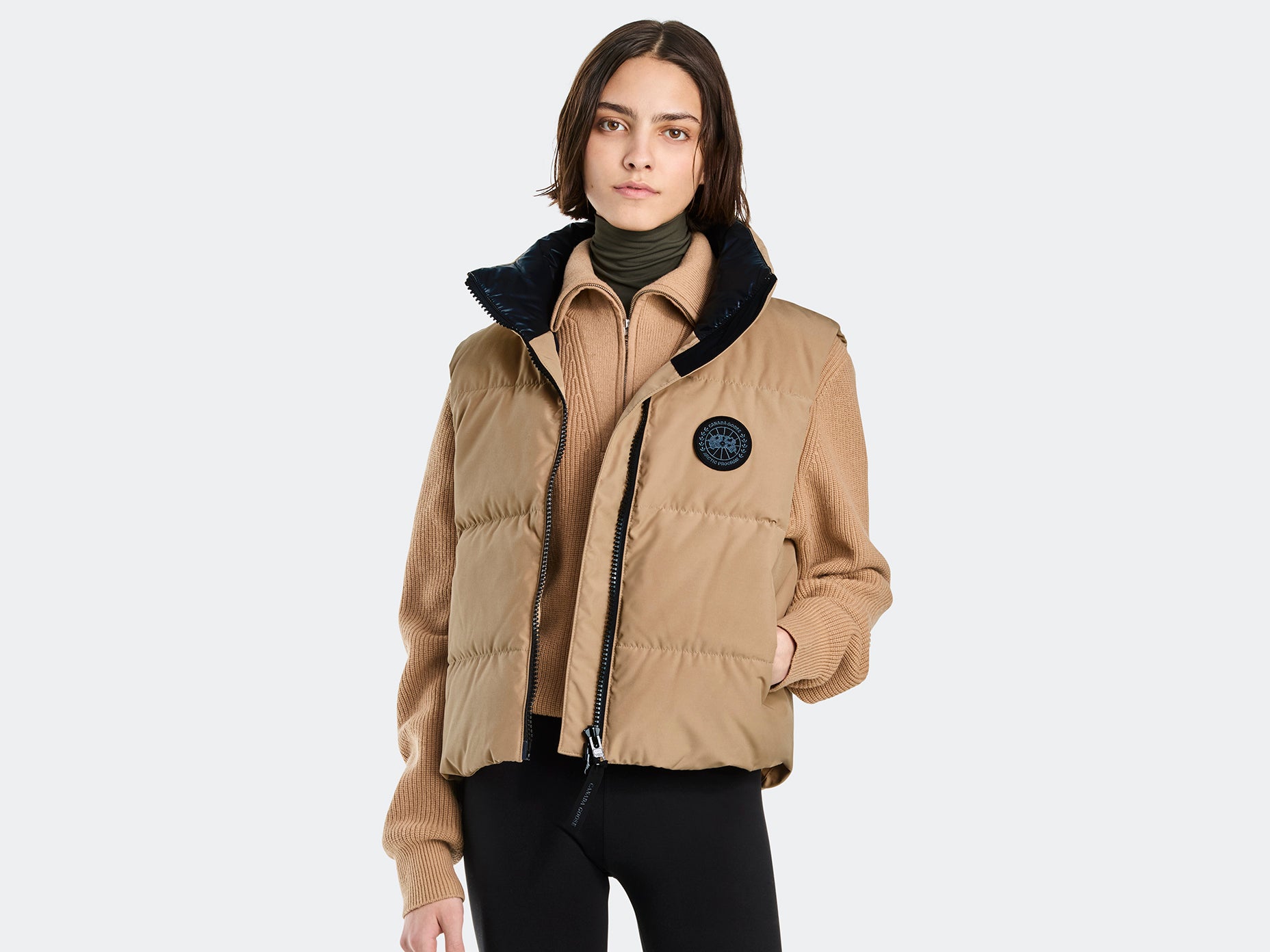 Grandview Cropped Vest Black Label (Women) - Desert Sand