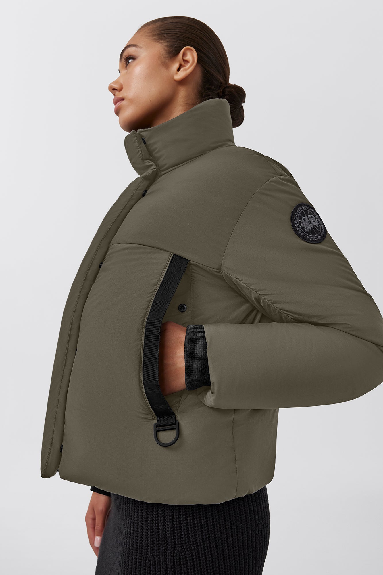 Junction Cropped Puffer Black Label (Women) - Smokey Sage