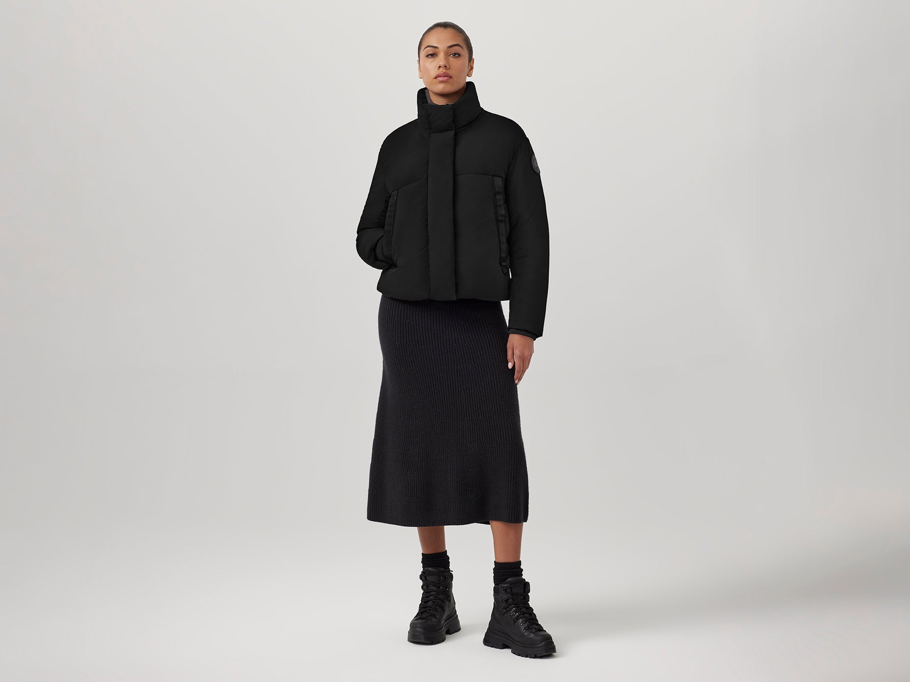 Junction Cropped Puffer Black Label (Women) - Black