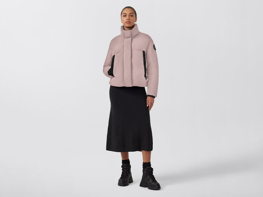 Junction Cropped Puffer Black Label (Women) - Lucent Rose