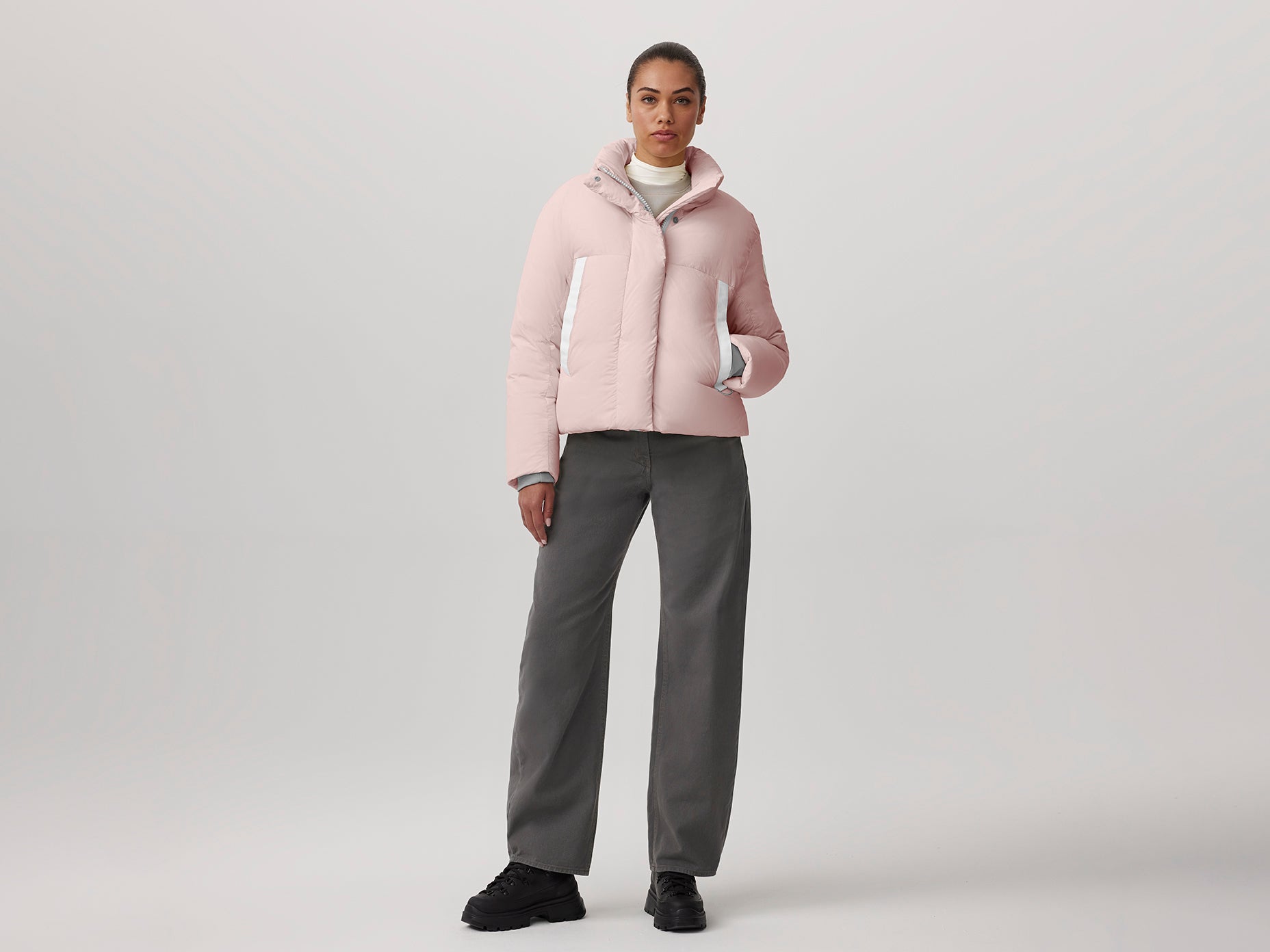 Junction Cropped Puffer (Women) - Pink Lemonade