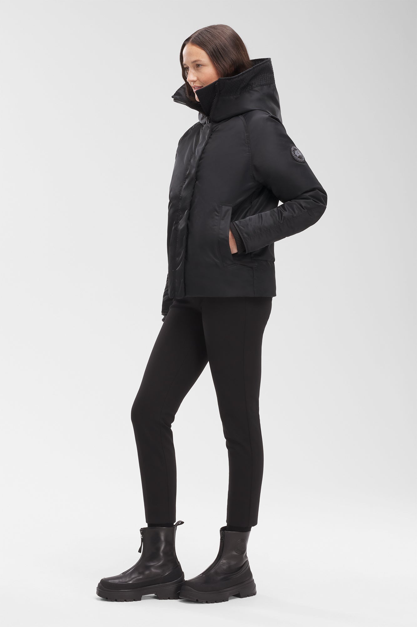 Everleigh Bomber Performance Satin (Women) - Black