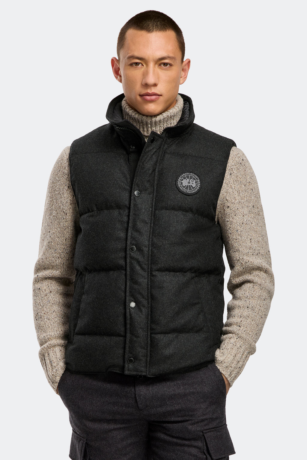 Garson Vest Wool (Men) - Carbon Melange