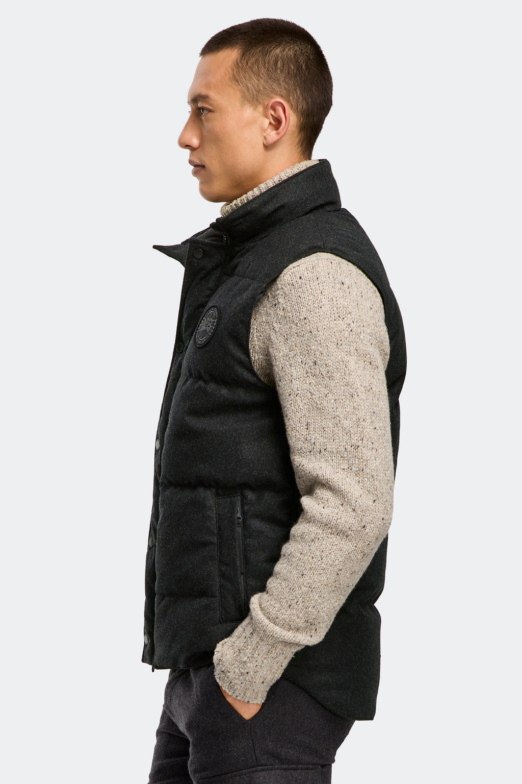 Garson Vest Wool (Men) - Carbon Melange
