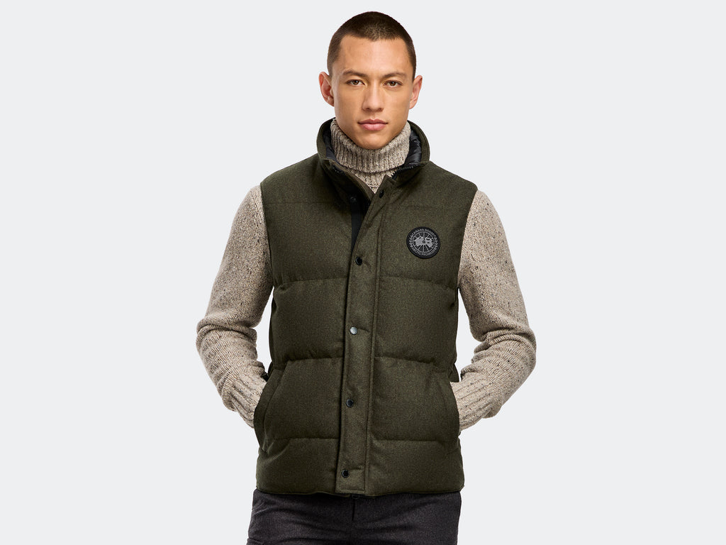 Garson Vest Wool (Men) - Military Green Melange