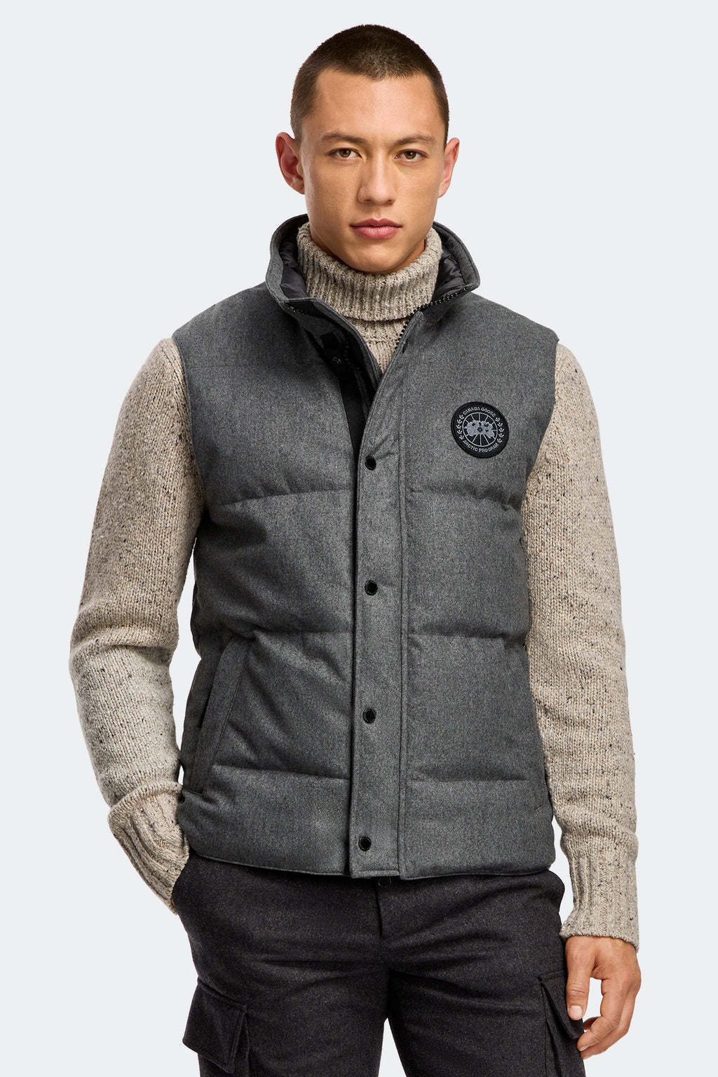 Garson Vest Wool (Men) - Slate Grey Melange