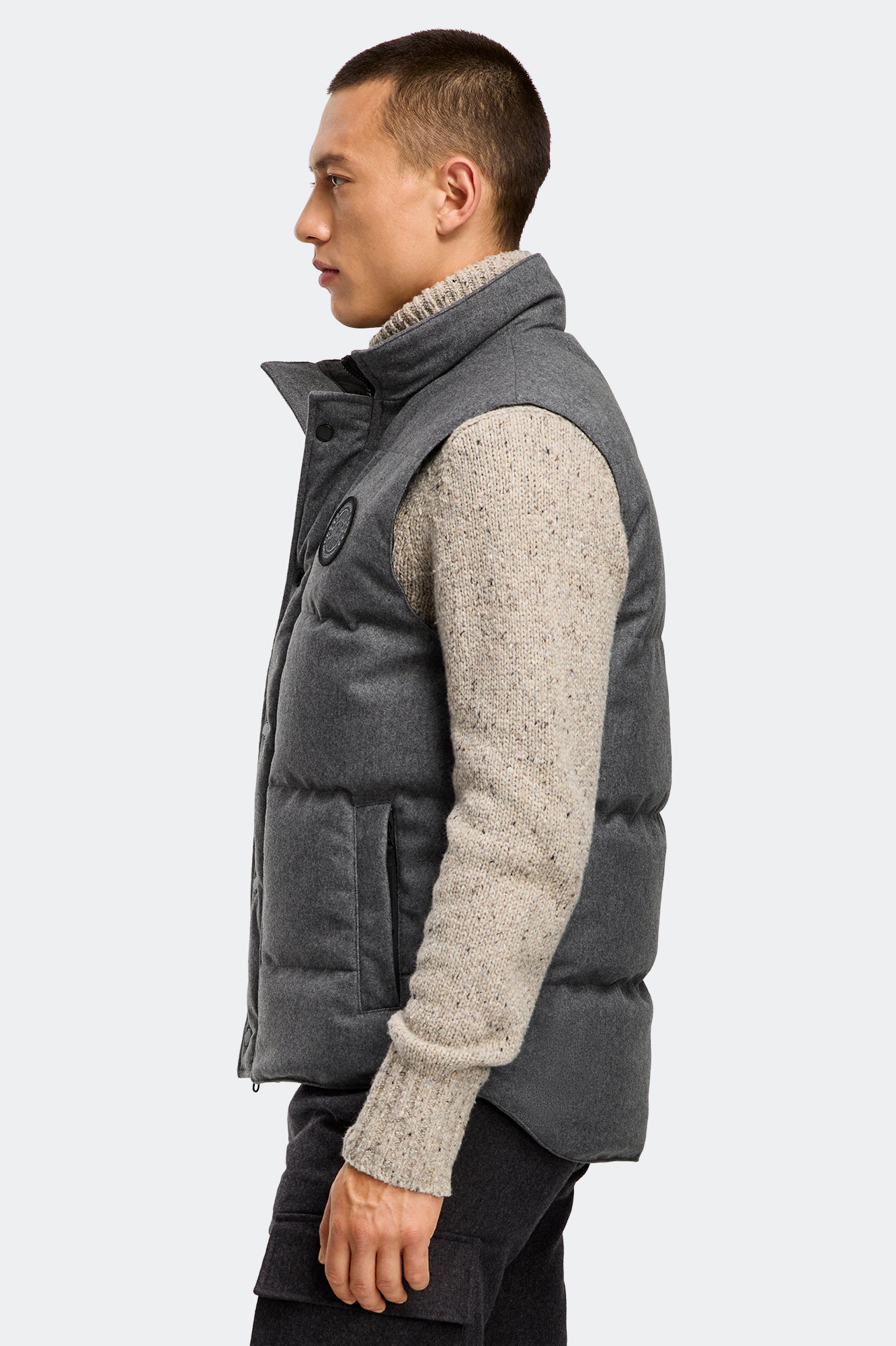 Garson Vest Wool (Men) - Slate Grey Melange