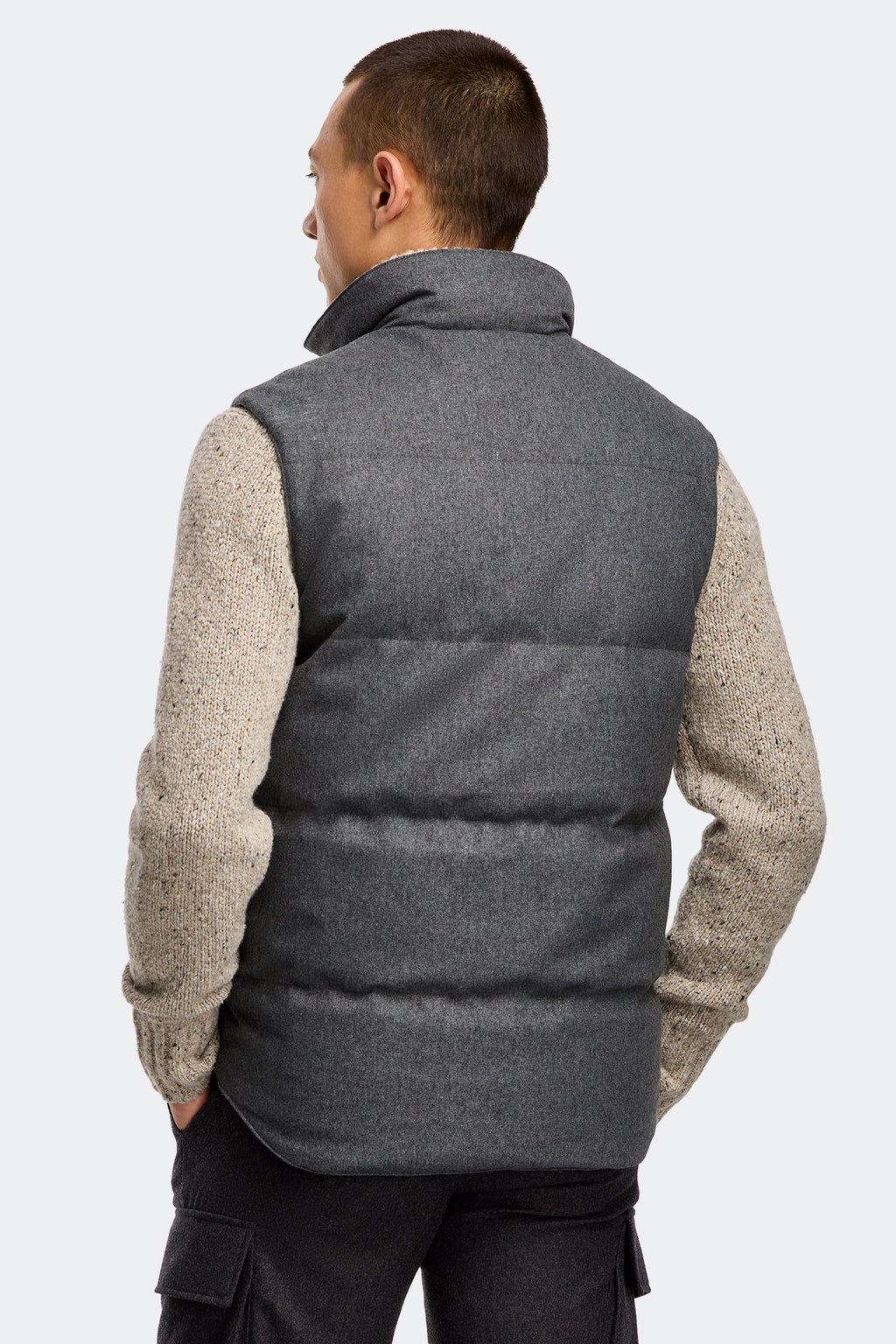 Garson Vest Wool (Men) - Slate Grey Melange