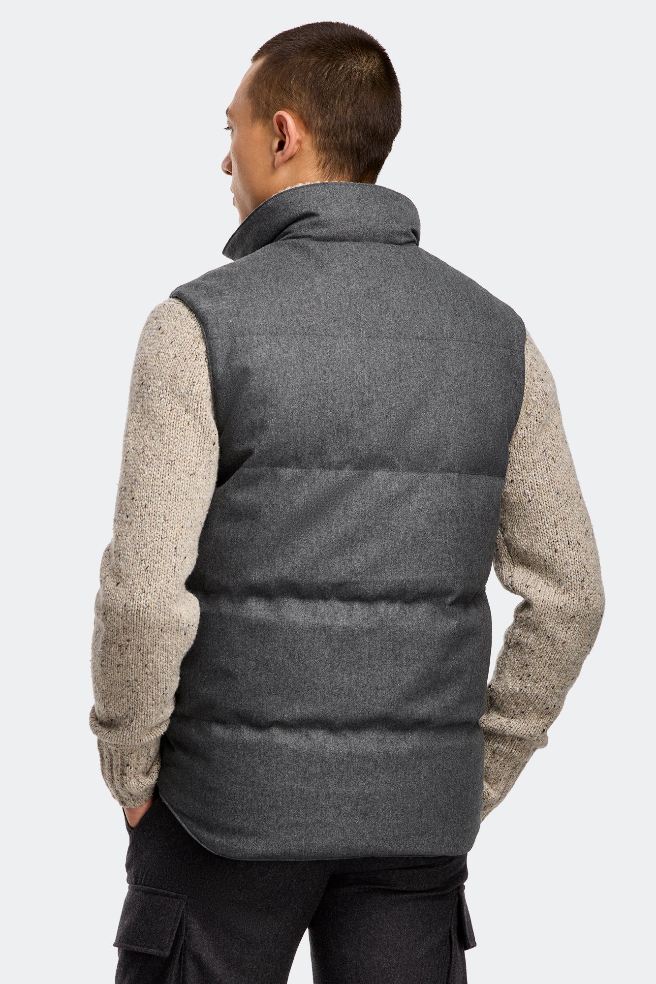 Garson Vest Wool (Men) - Slate Grey Melange