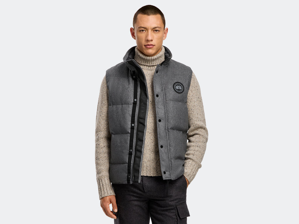 Garson Vest Wool (Men) - Slate Grey Melange
