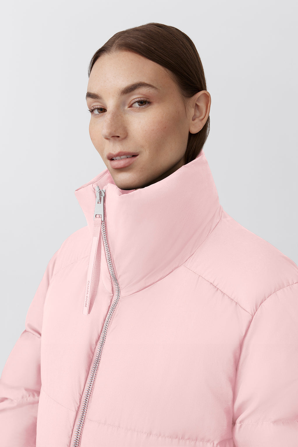 Garnet Cropped Puffer (Women) - Pink Quartz